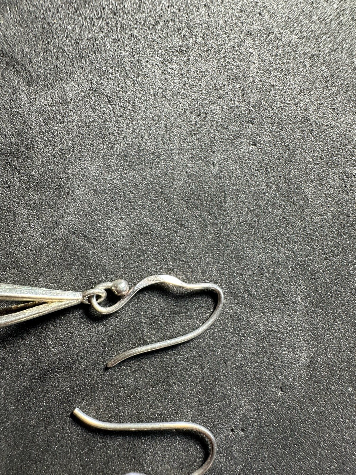 2.29g Vintage Sterling Silver 925 Double Teardrop Dangle Hook Earrings