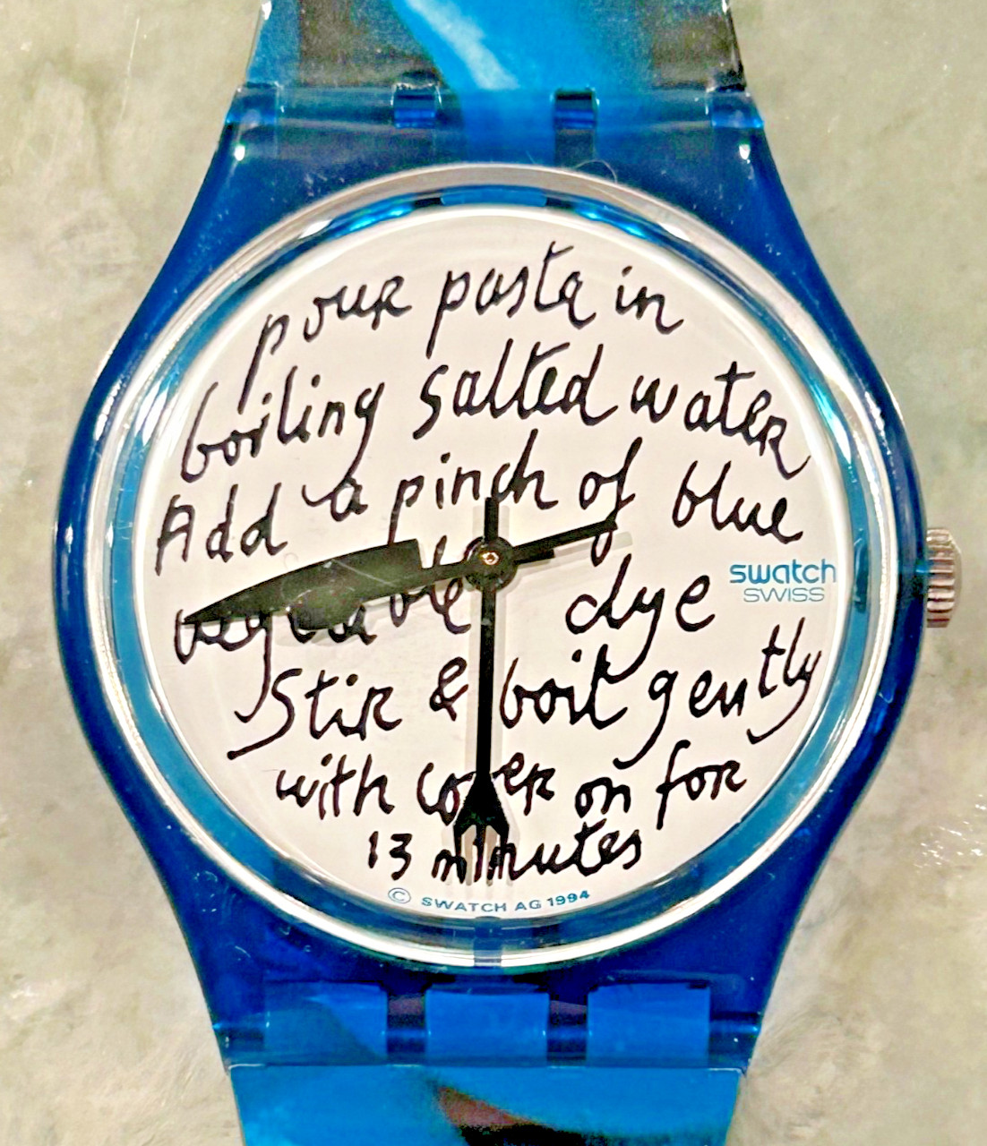 Swatch – Blue Pasta – GG138 – 1995 – Original Art Box – Art – Gent