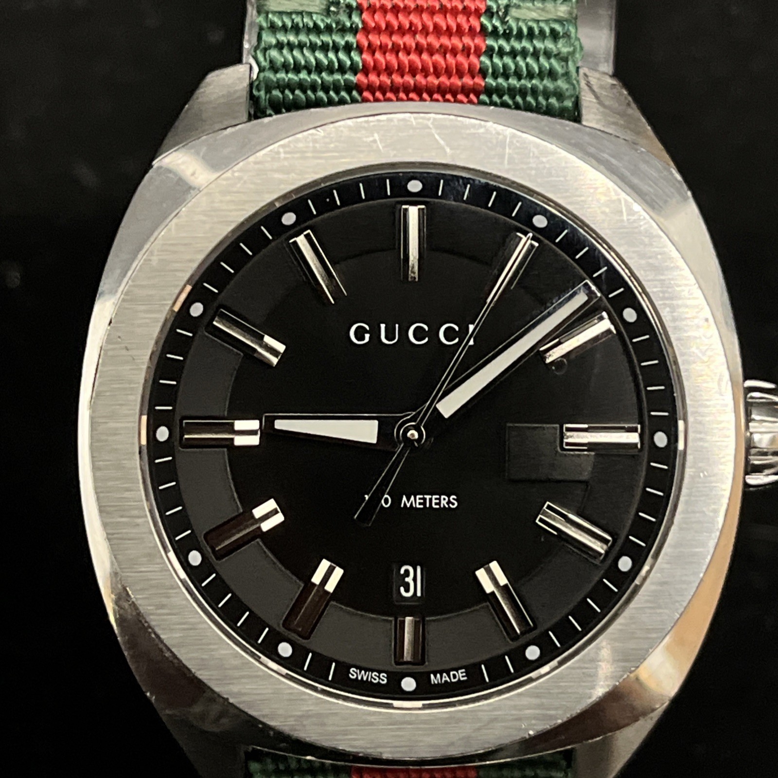Gucci GG2570 Black Dial Men’s Watch Quartz Swiss Made