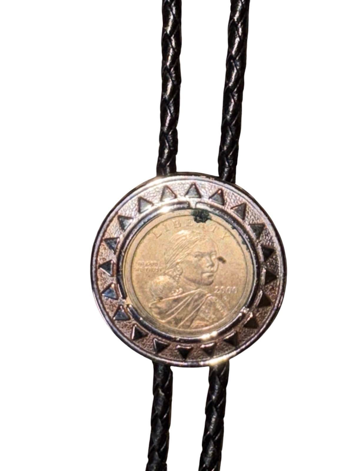 Native American Sacagawea Eagle Gold Dollar Coin 2000 P U.S. Bolo Tie Rare Find