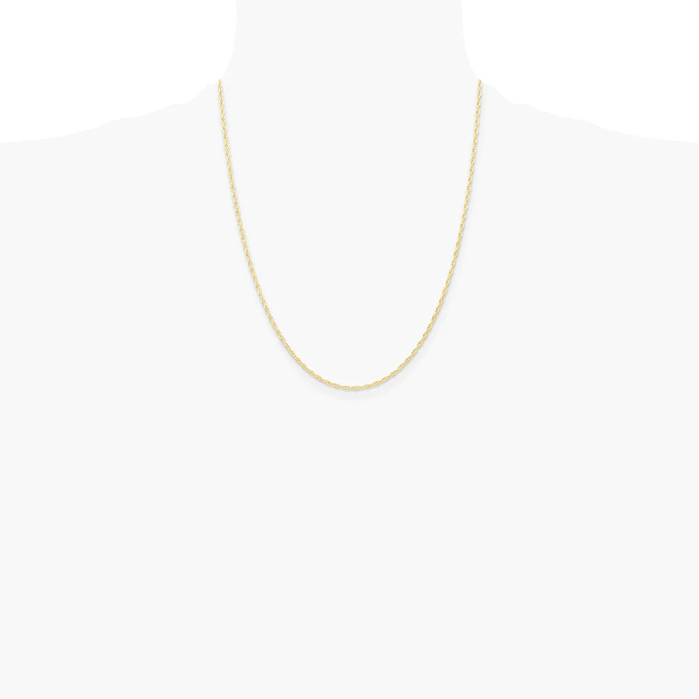 14K Yellow Gold 1.35mm Carded Cable Rope Chain Necklace 16″-24″