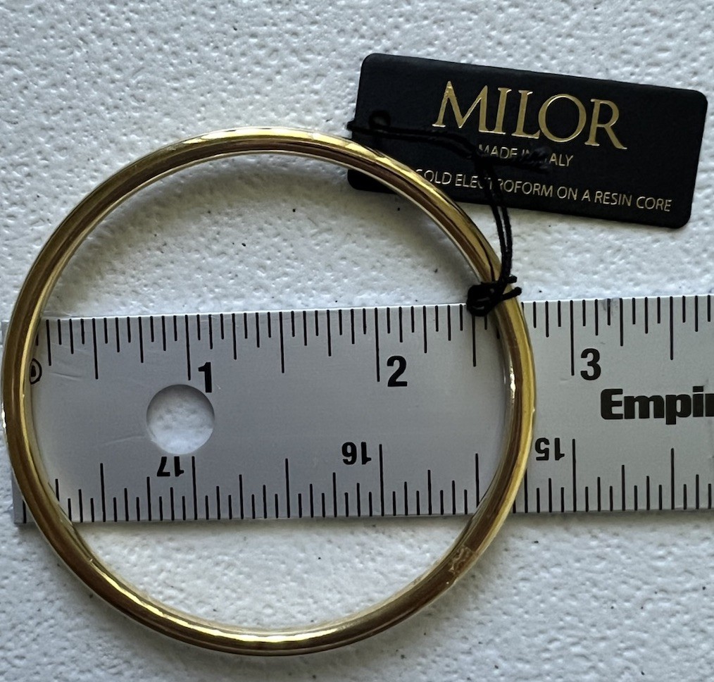 New NWT Milor 14k Gold Electroform on Resin Bangle Bracelet Italy
