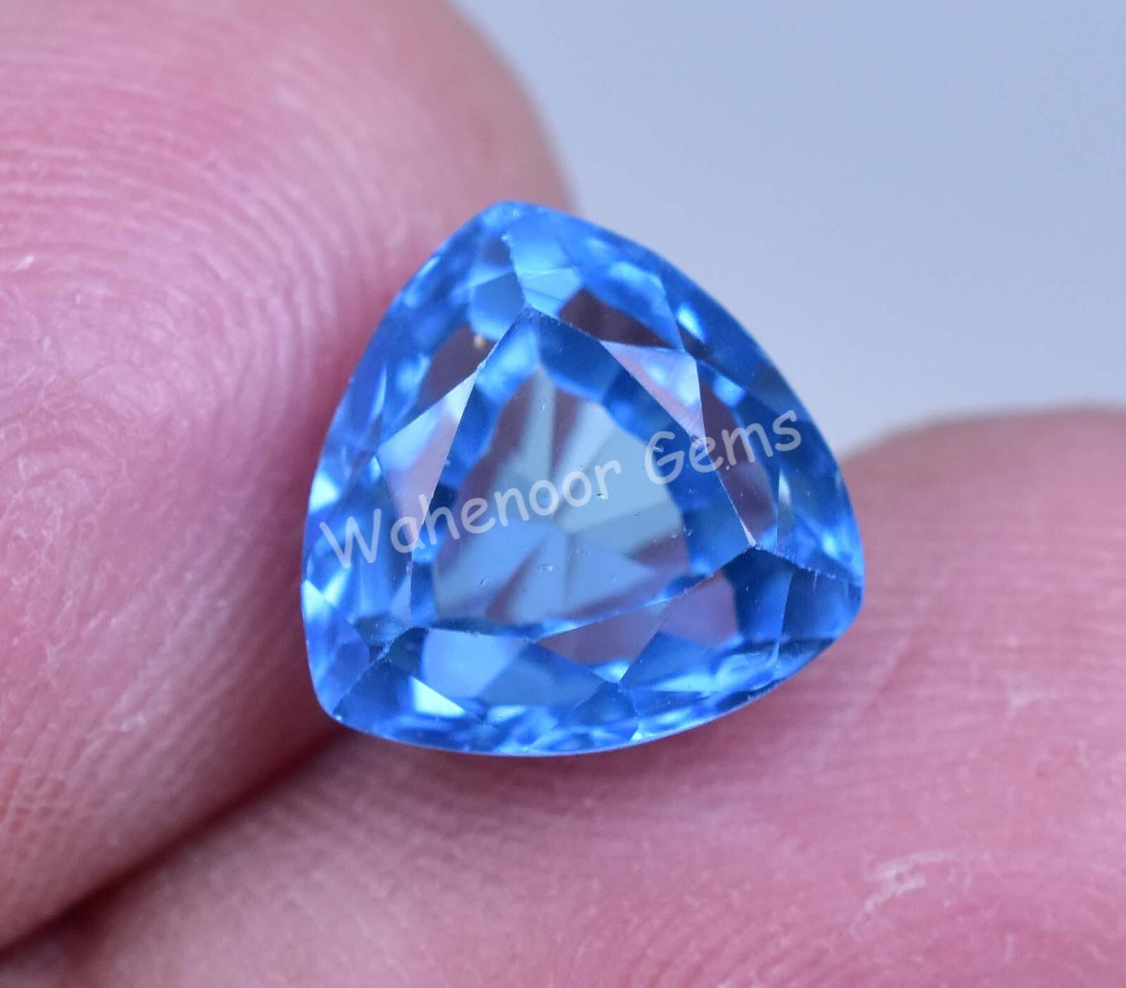 Natural Blue Zircon 4.35 Ct Trillion Stunning Certified Cambodian Gemstone