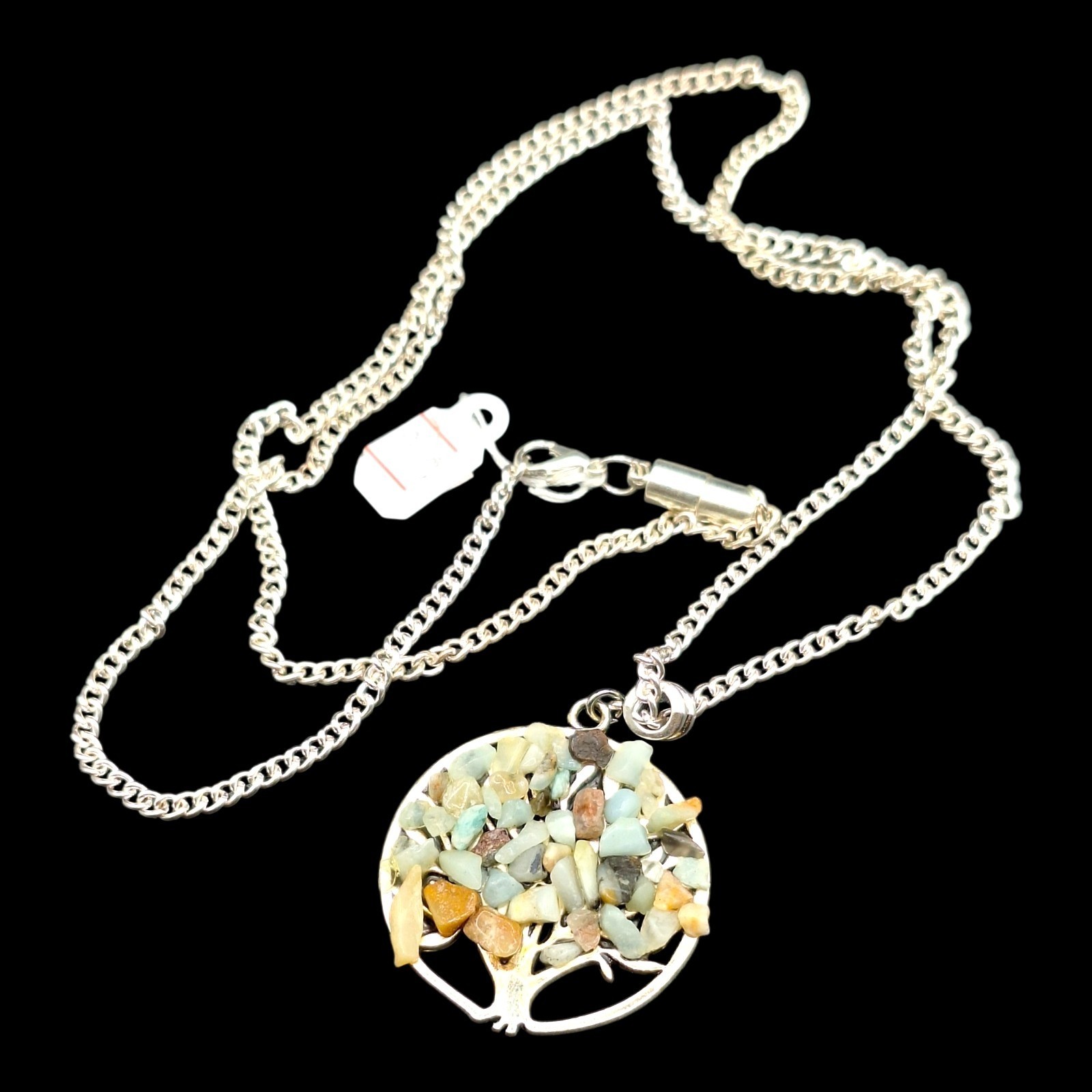 Natural Lapis Lazuli Gems Tree Of Life Pendant Necklace Chakra Reiki 1 1/2″