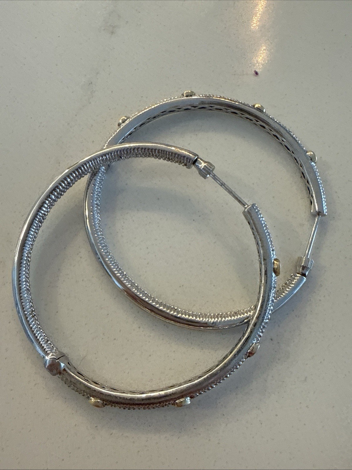 Gabriel & Co Sterling and 14k Gold HOOPS Earrings Set 15.6 grams