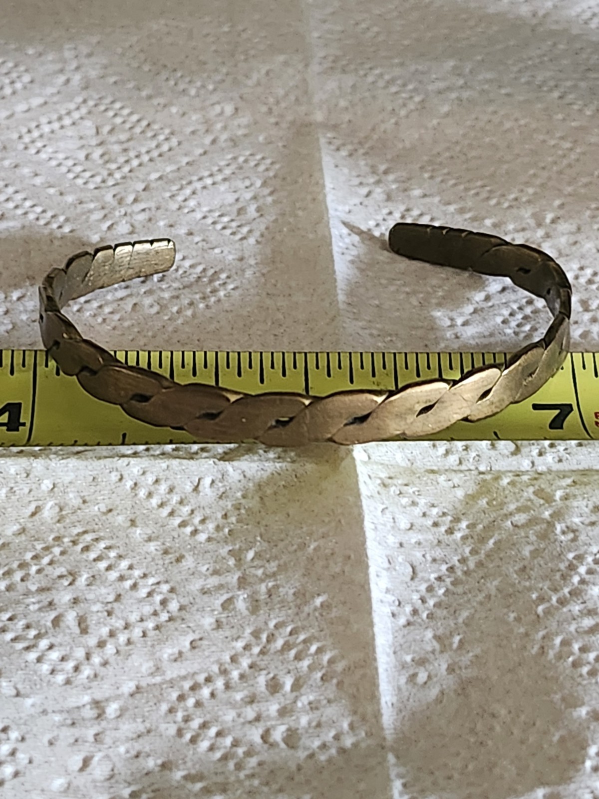 Vintage or artisan-made braided/twisted metal cuff bracelet #1