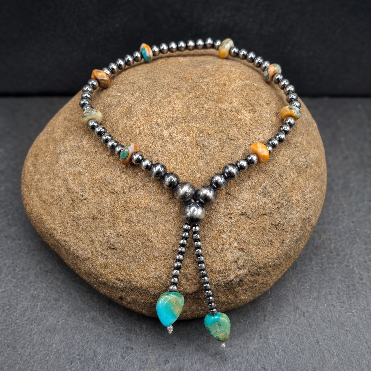 Sonoran Gold Turquoise Spiny Sterling Silver Navajo Pearl Southwestern Bracelet