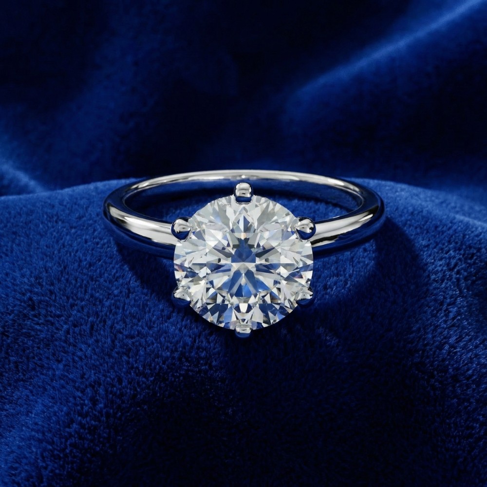 Platinum 1 – 5 carat Round Certified Diamond Engagement Ring Lab Grown G/H-VS