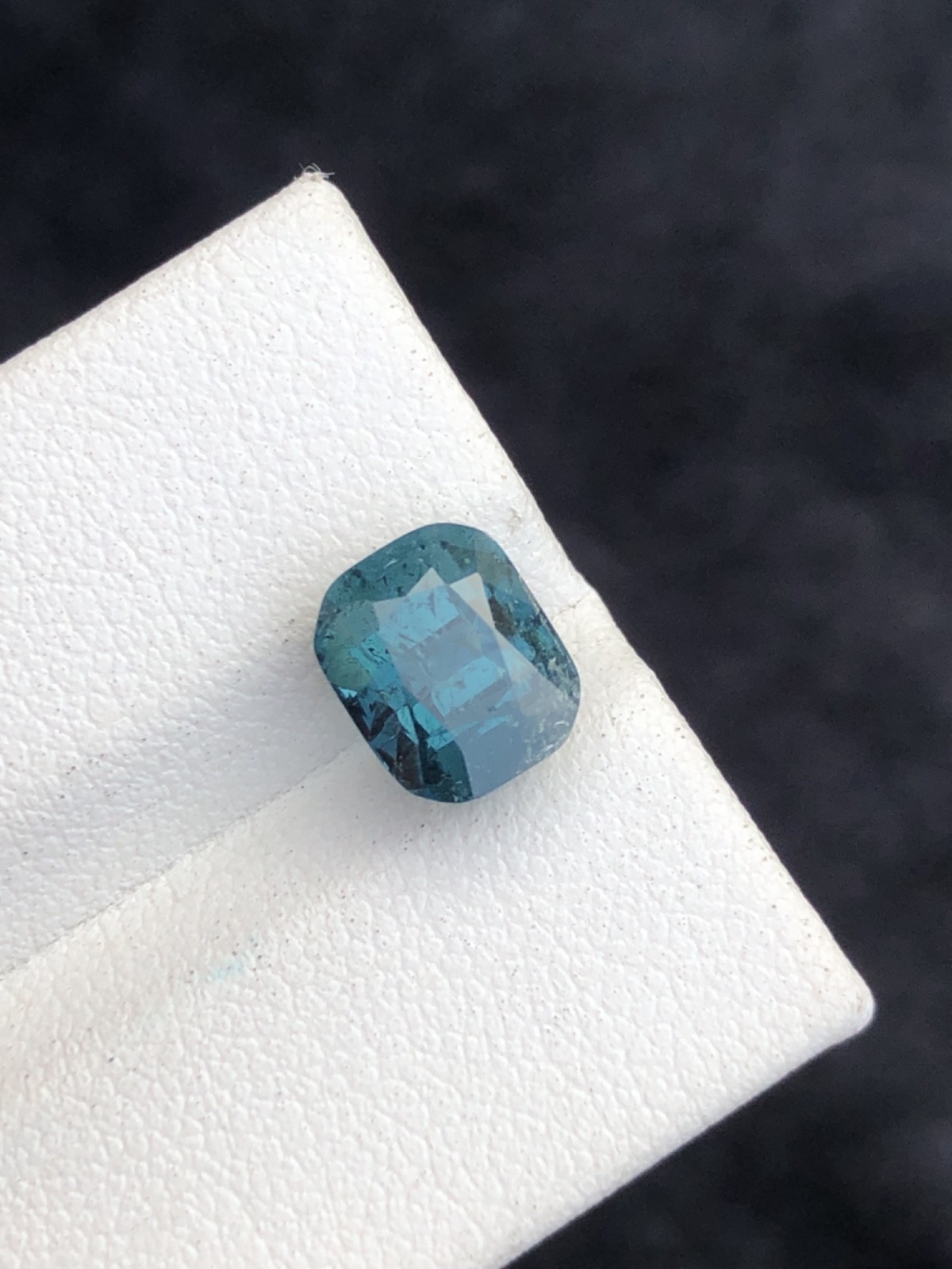3 Ct Natural Blue Indicolite Tourmaline Cushion Cut Gemstone from Afghanistan