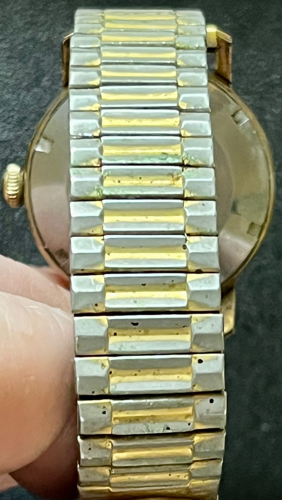 VINTAGE HELBROS WATCH AUTOMATIC DAY DATE SUNBURST GOLD PLATED MEN’S WEST GERMANY