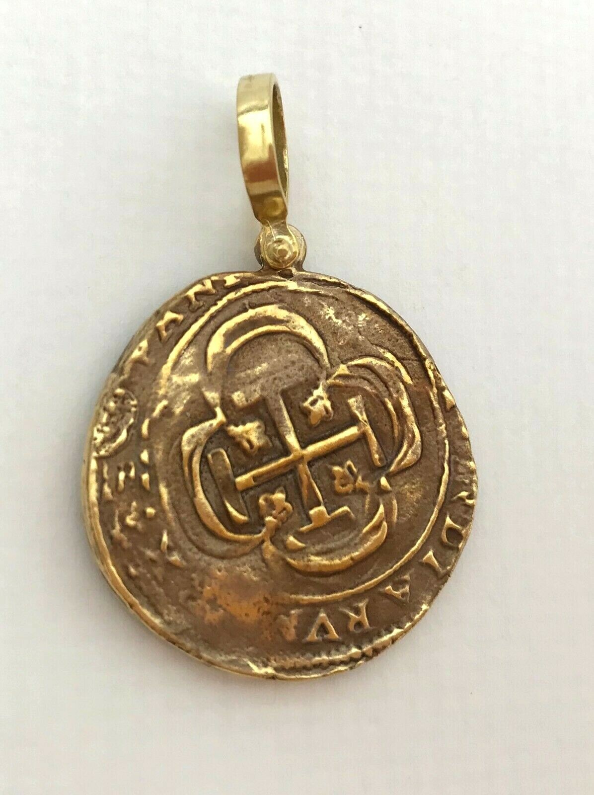 ATOCHA Coin Pendant 925 Sterling Silver Antique Gold Treasure Shipwreck Coin