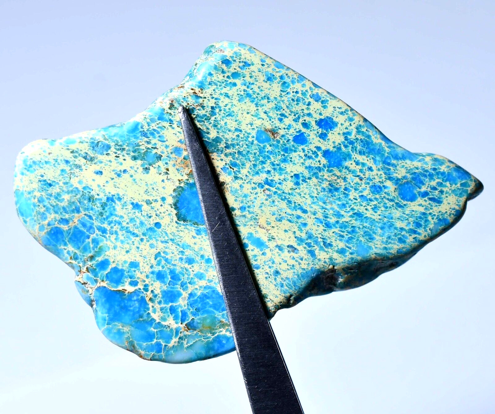 Natural Blue Ridge Turquoise 135.0 Ct Polished Slab Untreated Certified Gemstone