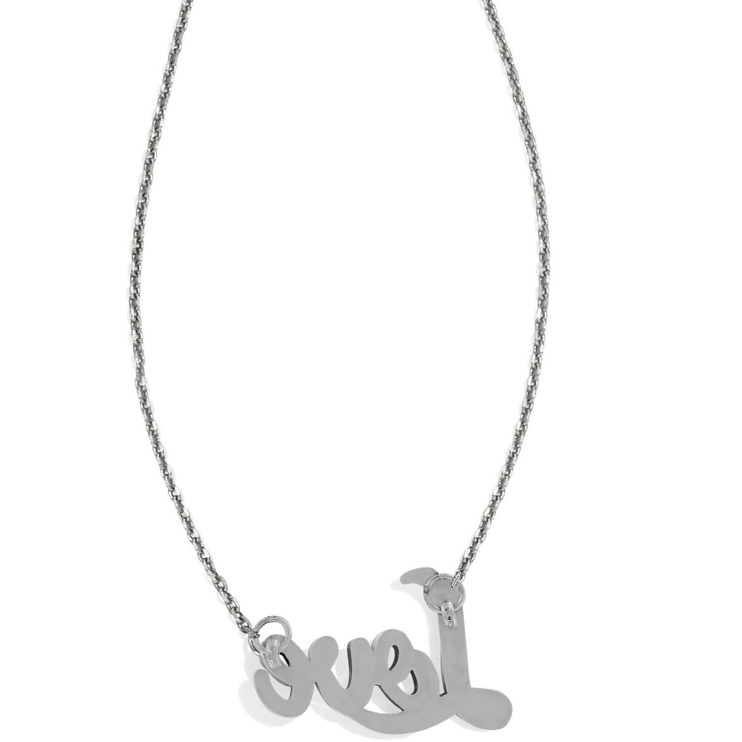 NWT Brighton LOVE SCRIPT Crystals Silver Necklace MSRP $52