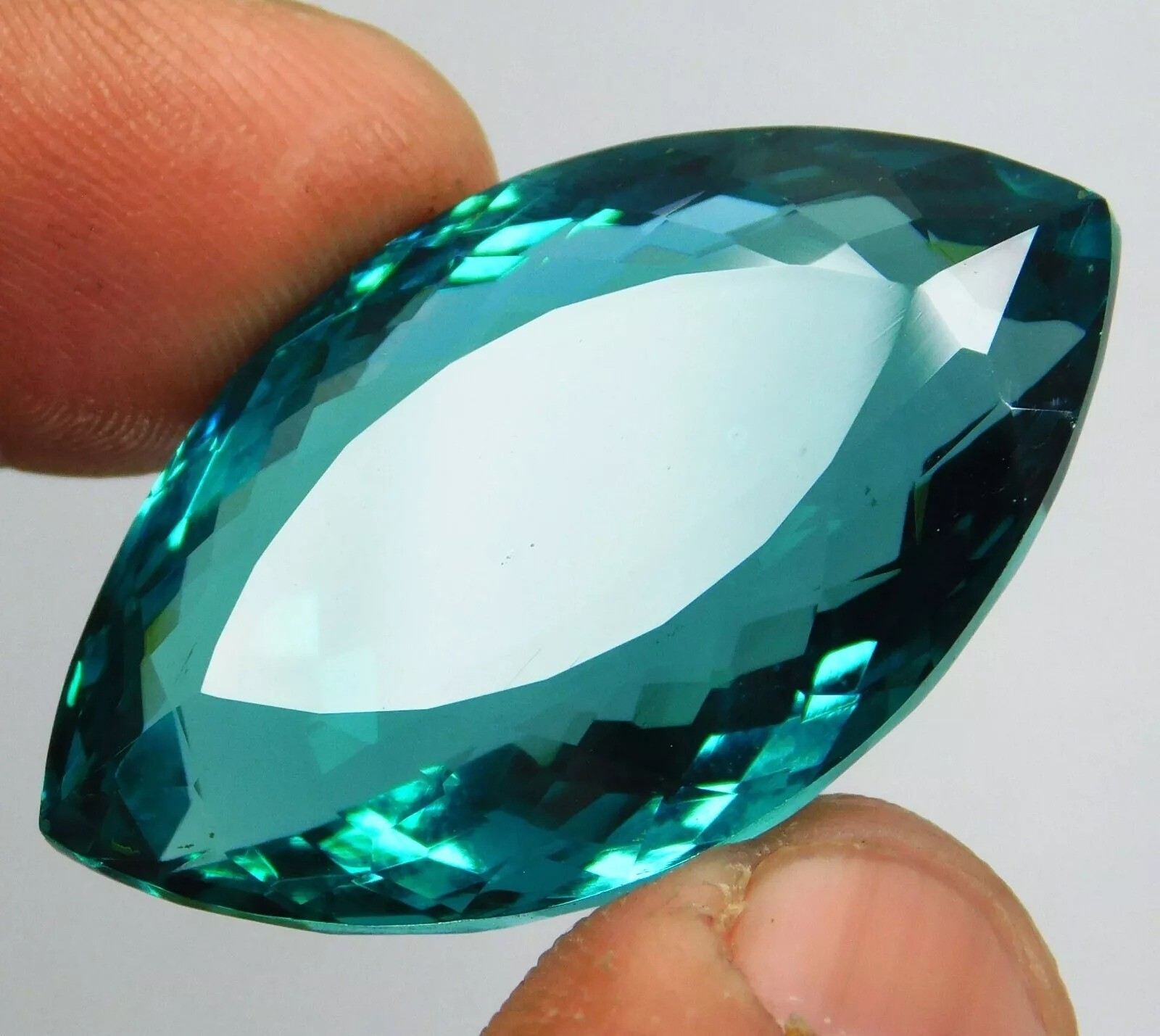 Brazilian Teal Blue Topaz Marquise Cut Natural 56-58 Ct Loose Certified Gemstone