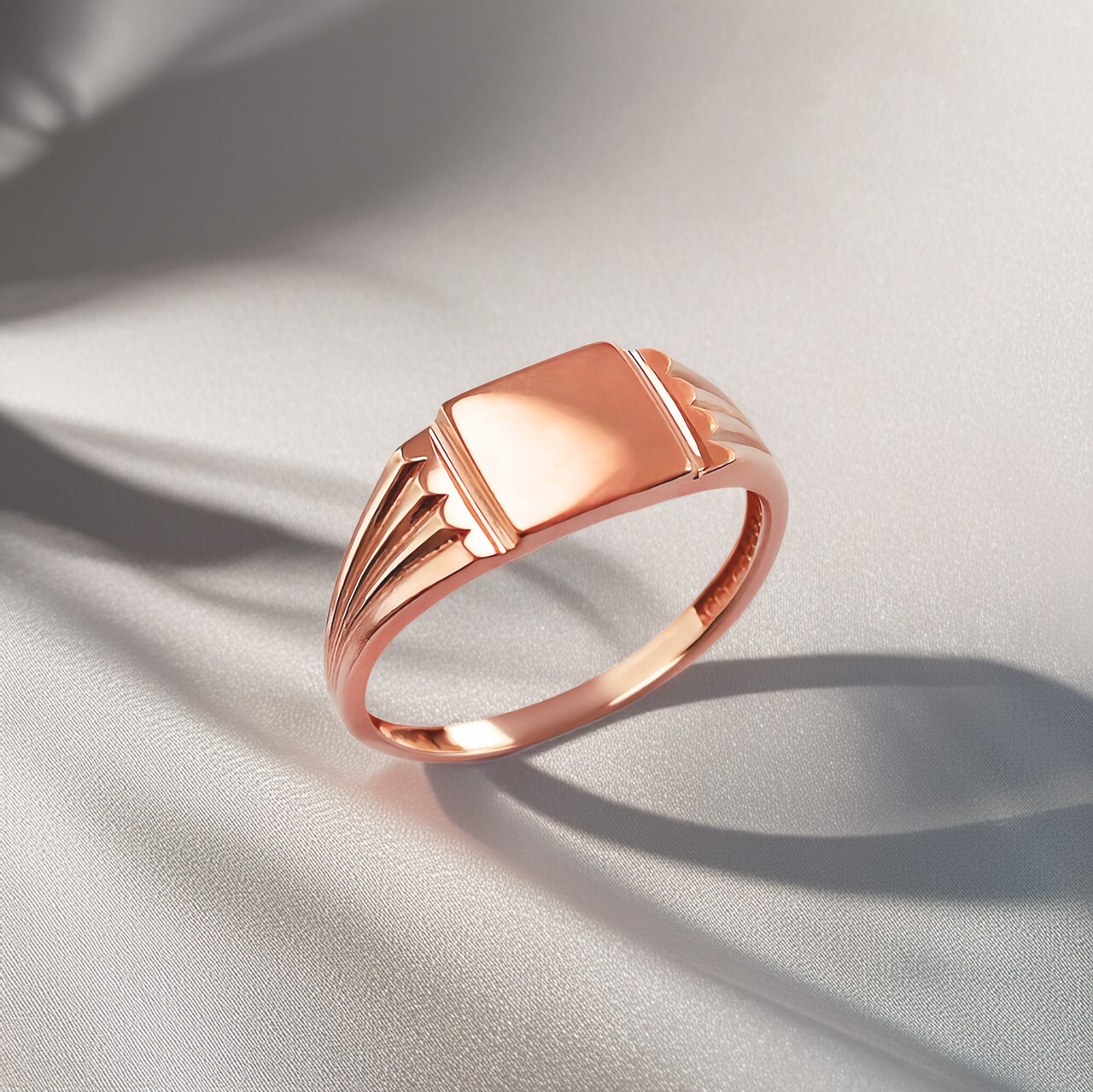Square Gold Baby Signet Ring | 10k & 14k Yellow, White, Rose Gold | Sizes 1-7