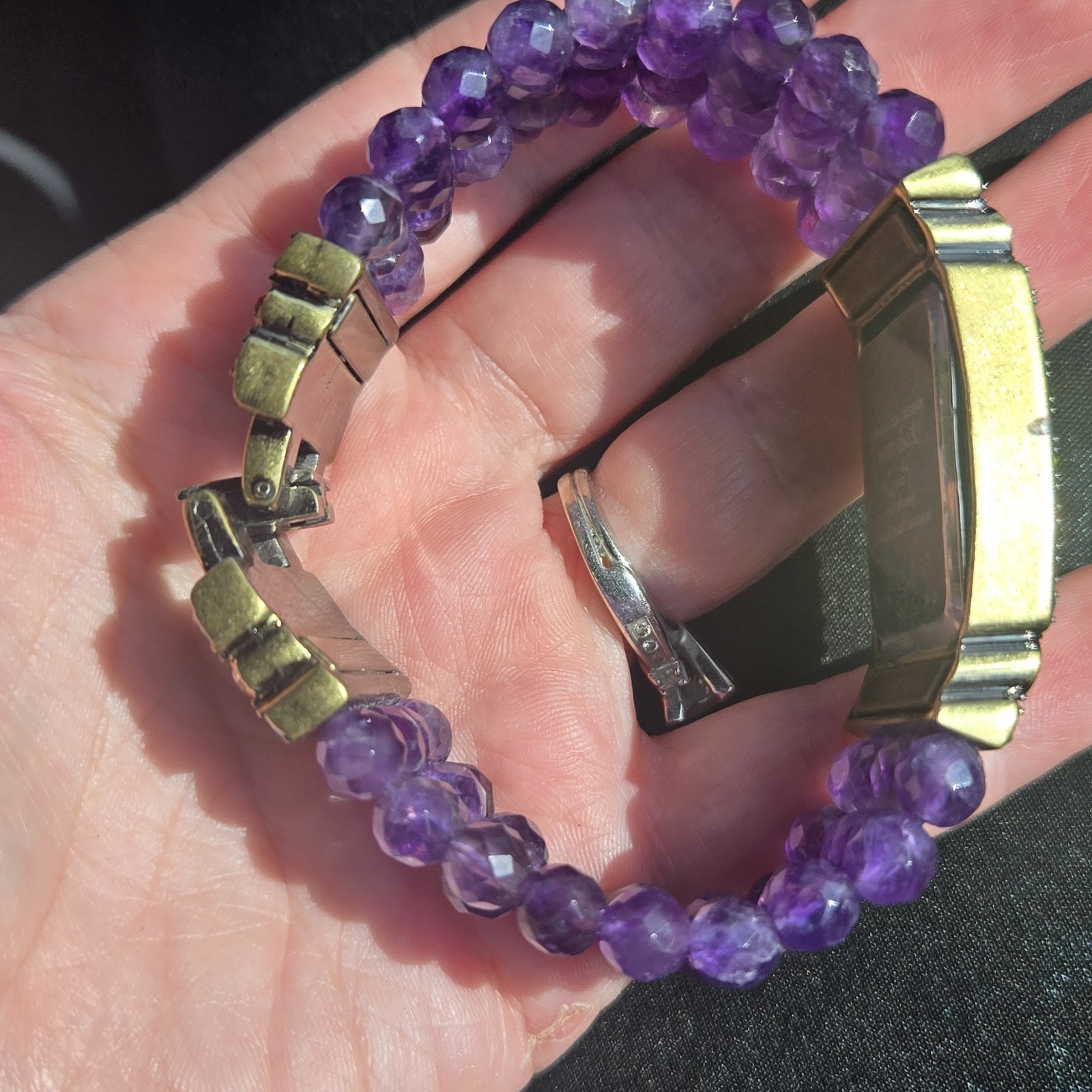 Heidi Daus Faceted Amethyst & Swarovski Crystal Watch (Model B5942) – Untested