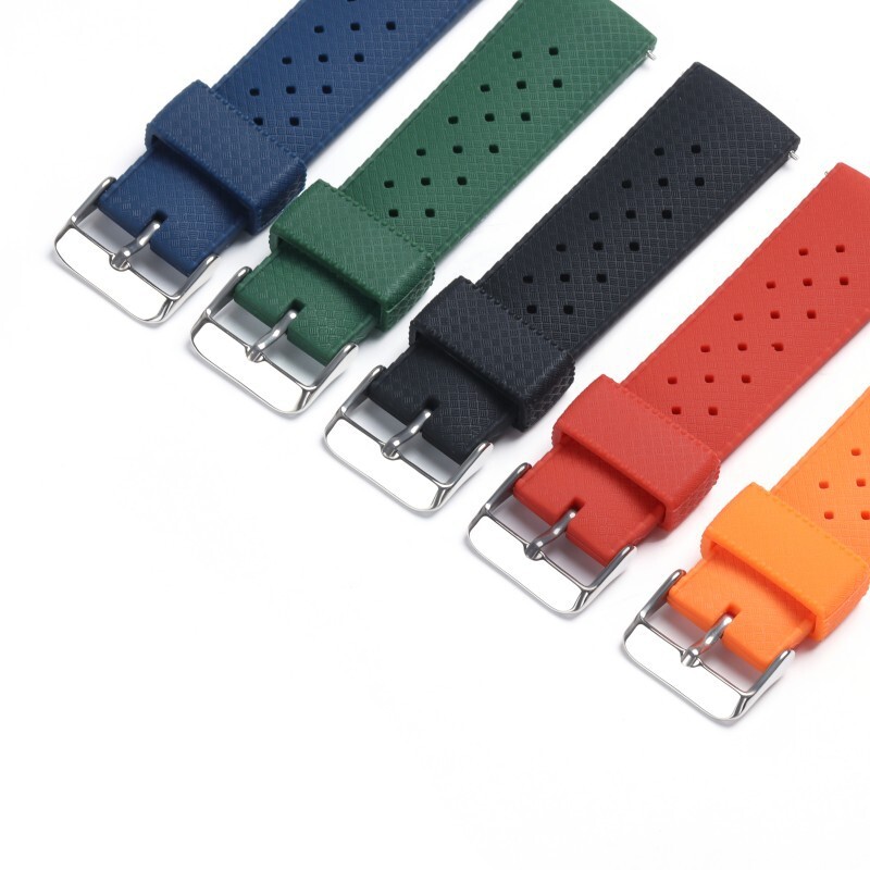 Porous Breathable Silicone TPU Watch Strap Waterproof Wristbands 20/22 Universal