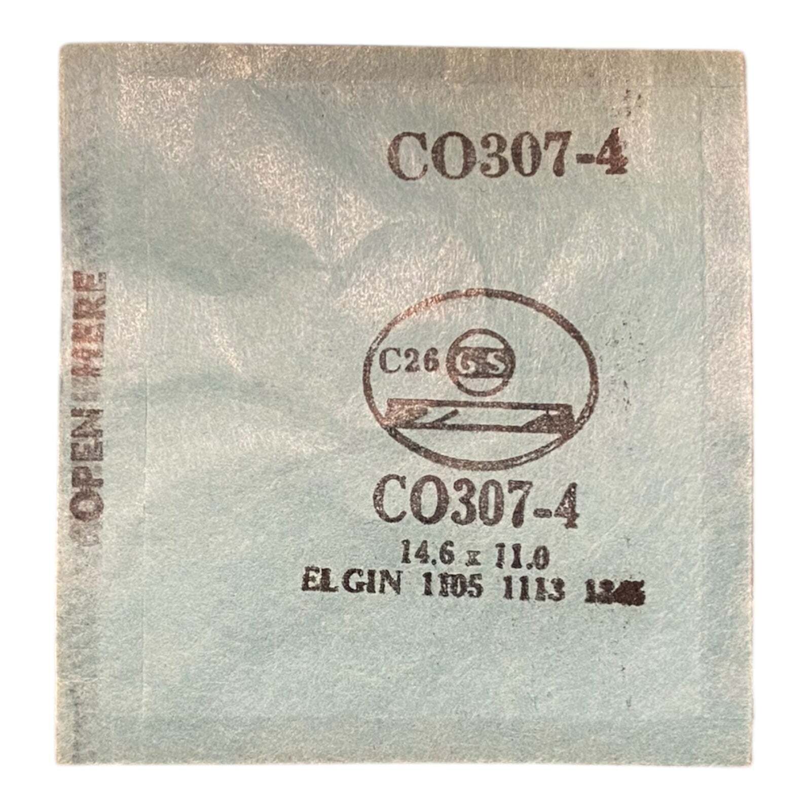 Germanow-Simon Mach (GS) CO307-4 Watch Crystal 14.6×11.0 NOS Part Flexo Elgin