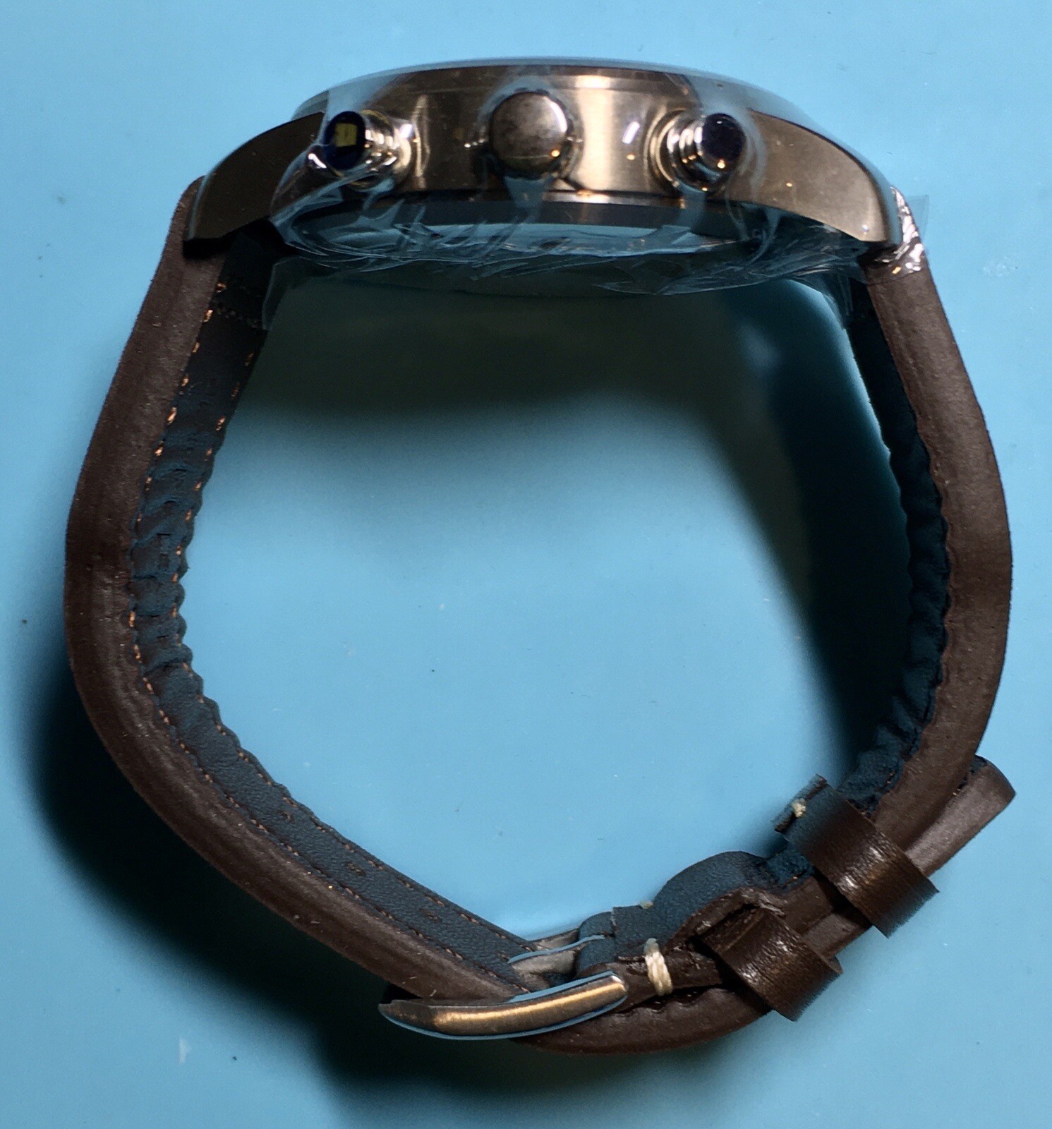 CORGEUT BRONZE DIAL CHRONO WATCH STAINLESS STEEL DAY DATE QUARTZ PILOT WATCH NEW