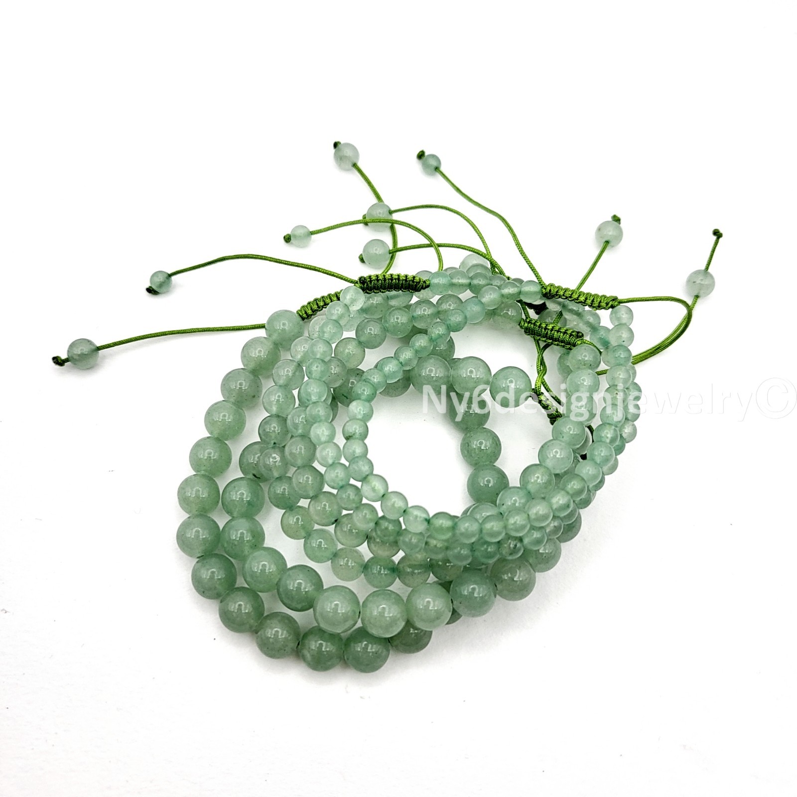 Macrame Natural Green Aventurine Bracelet Adjustable Knotting Crystal Healing