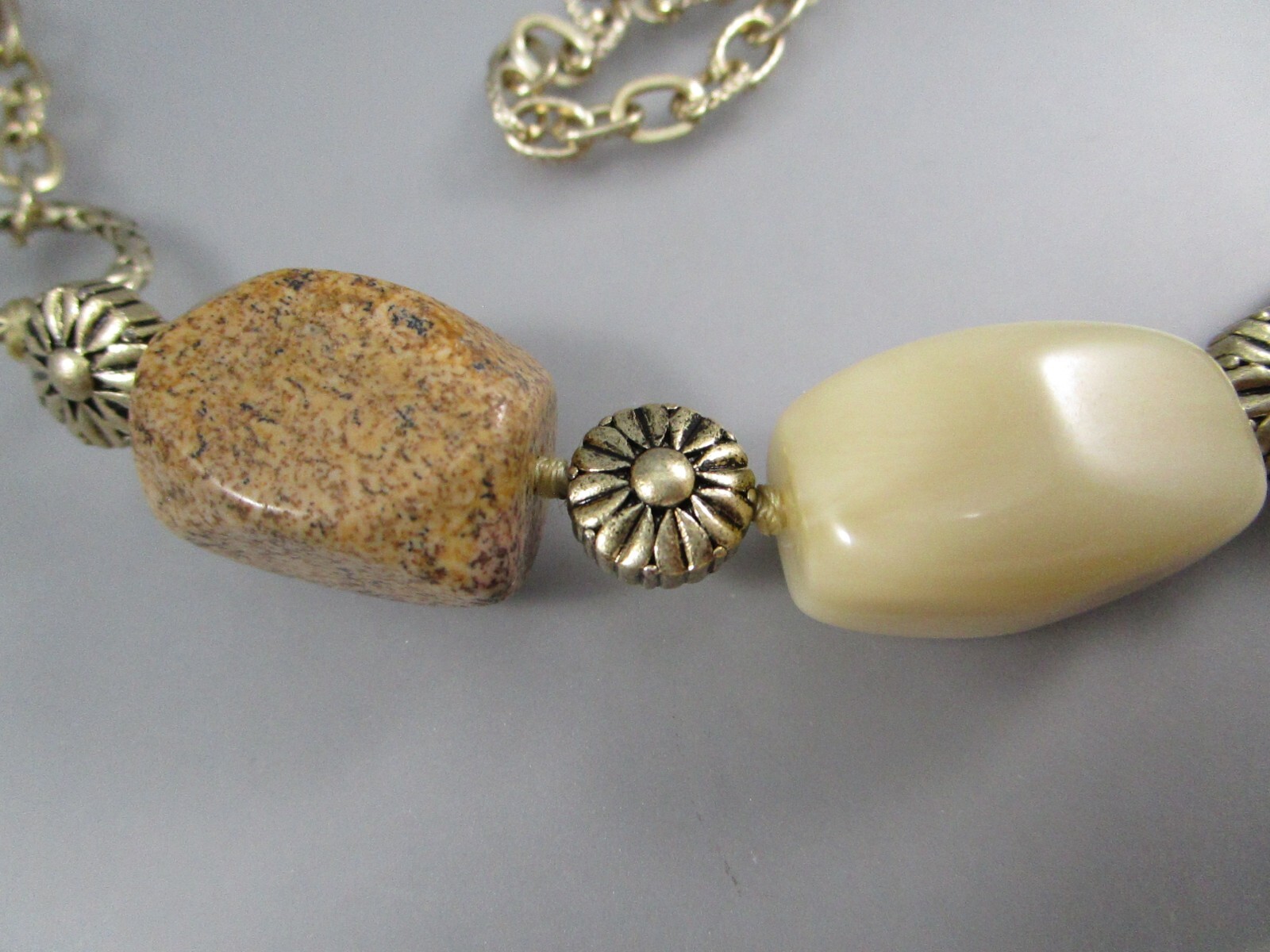 MONET Silver Tone 29″ Long Chain Unkown Stone Stations Fashion Necklace 6123