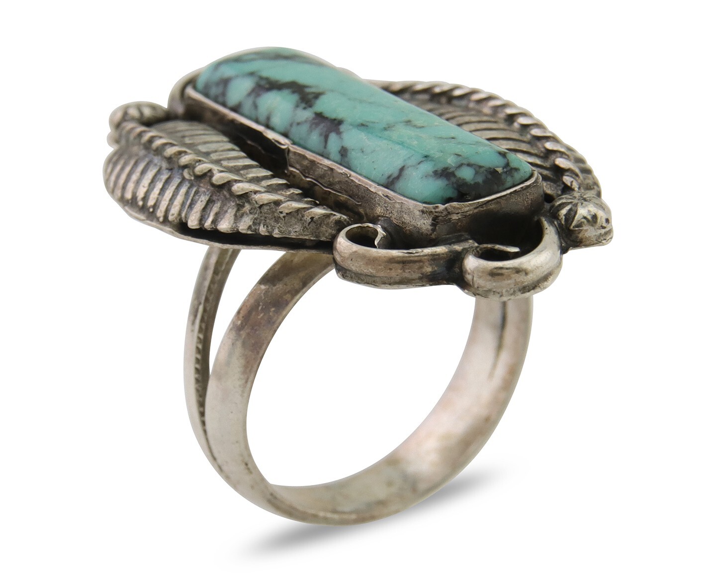 Navajo Handmade Ring 925 Silver Natural Turquoise Native Artist C.80’s