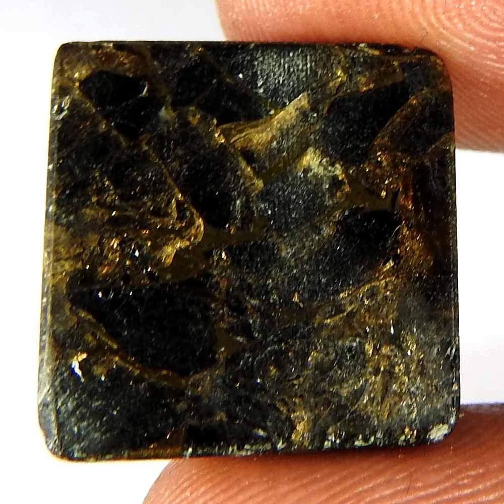 13.70 Cts Black American Copper Cushion Cabochon Turquoise Gemstone