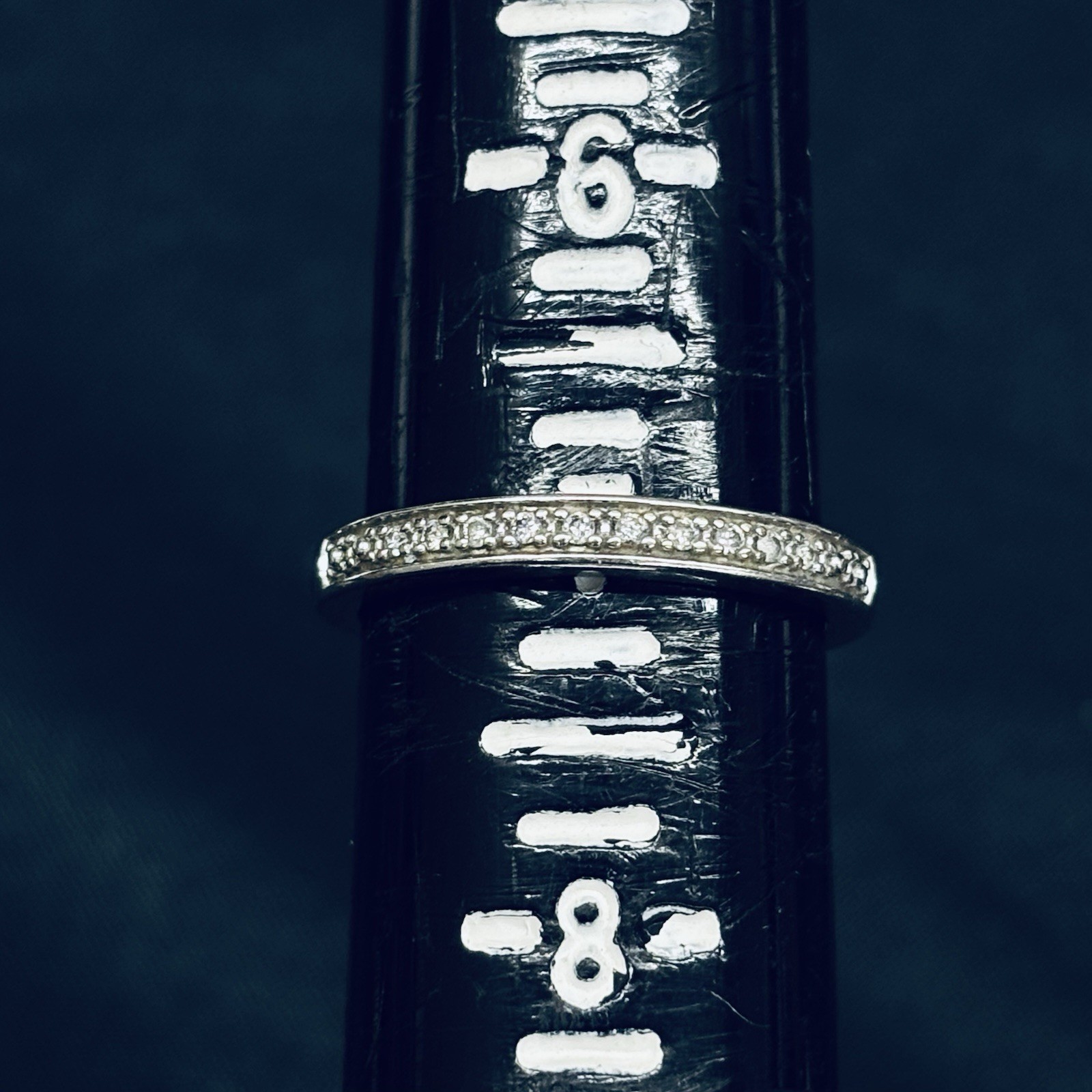 0.05 Ct 10k White Gold Natural Diamond Pave Engagement Wedding Ring Band Size 7