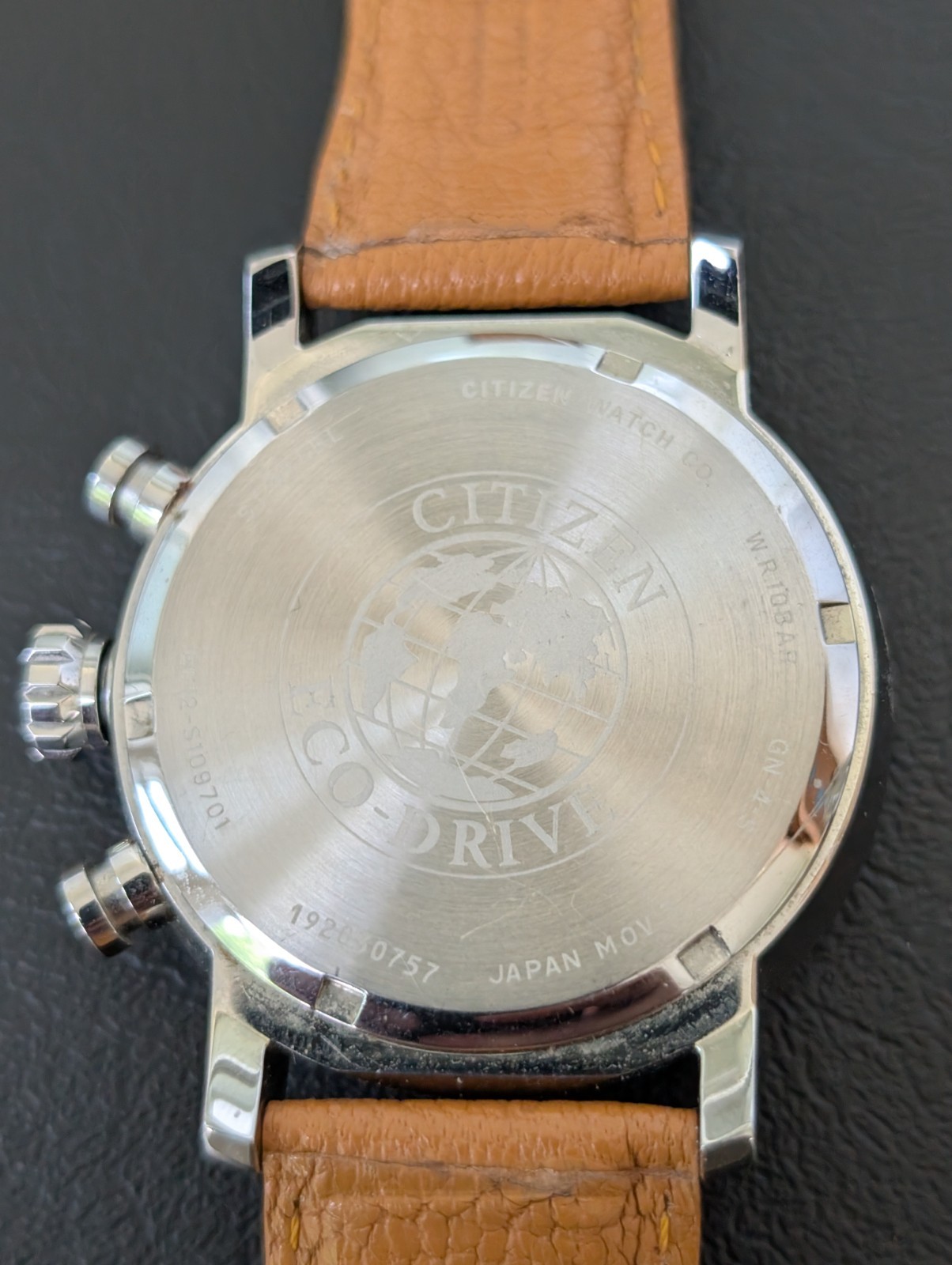 CITIZEN ECO DRIVE MAN’S BRYCEN CHRONOGRAPH LEATHER STRAP WATCH CA0649-06X