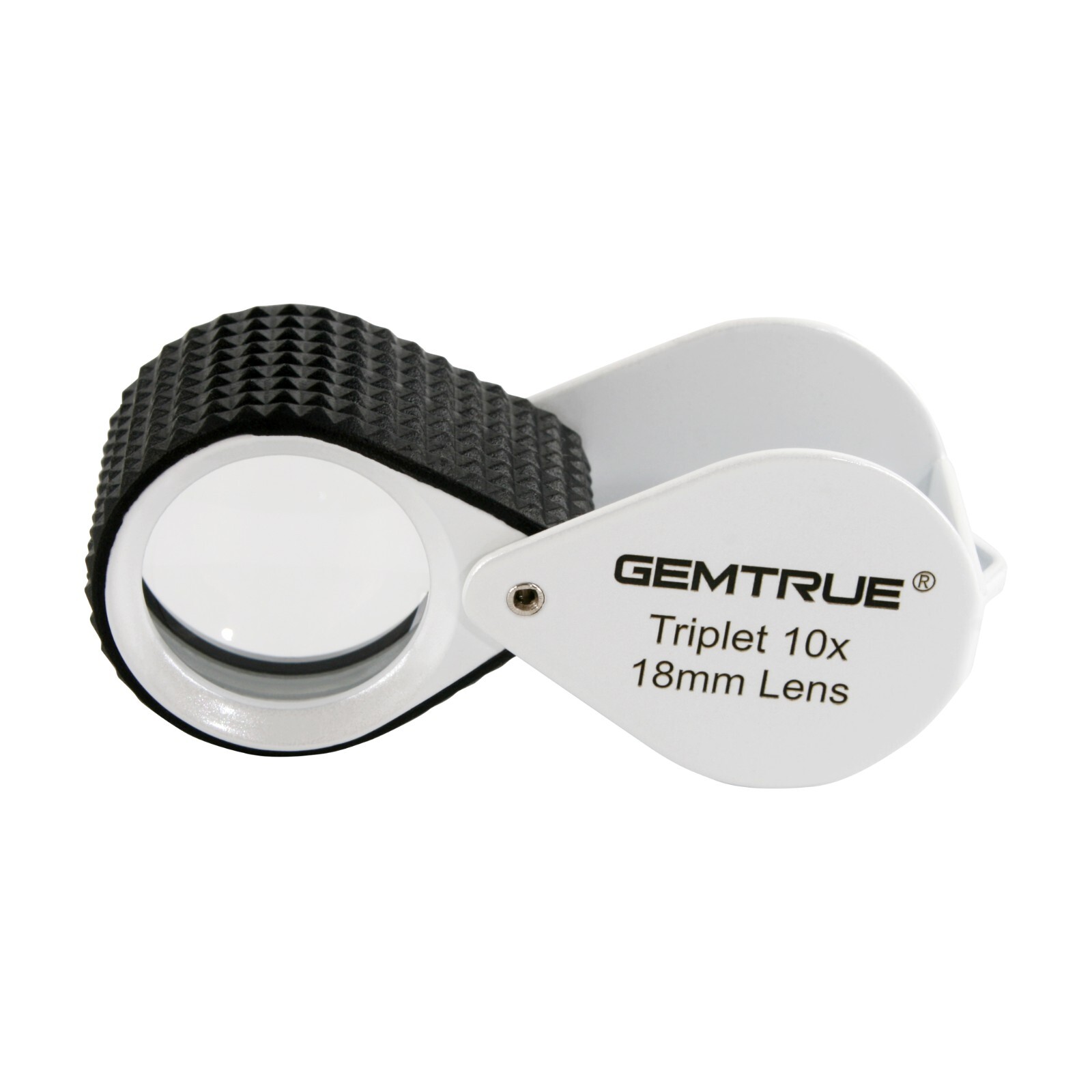 GemTrue Jewelry Loupe 18mm 10x Triplet Loupe with Rubber Grip Diamond Magnifier