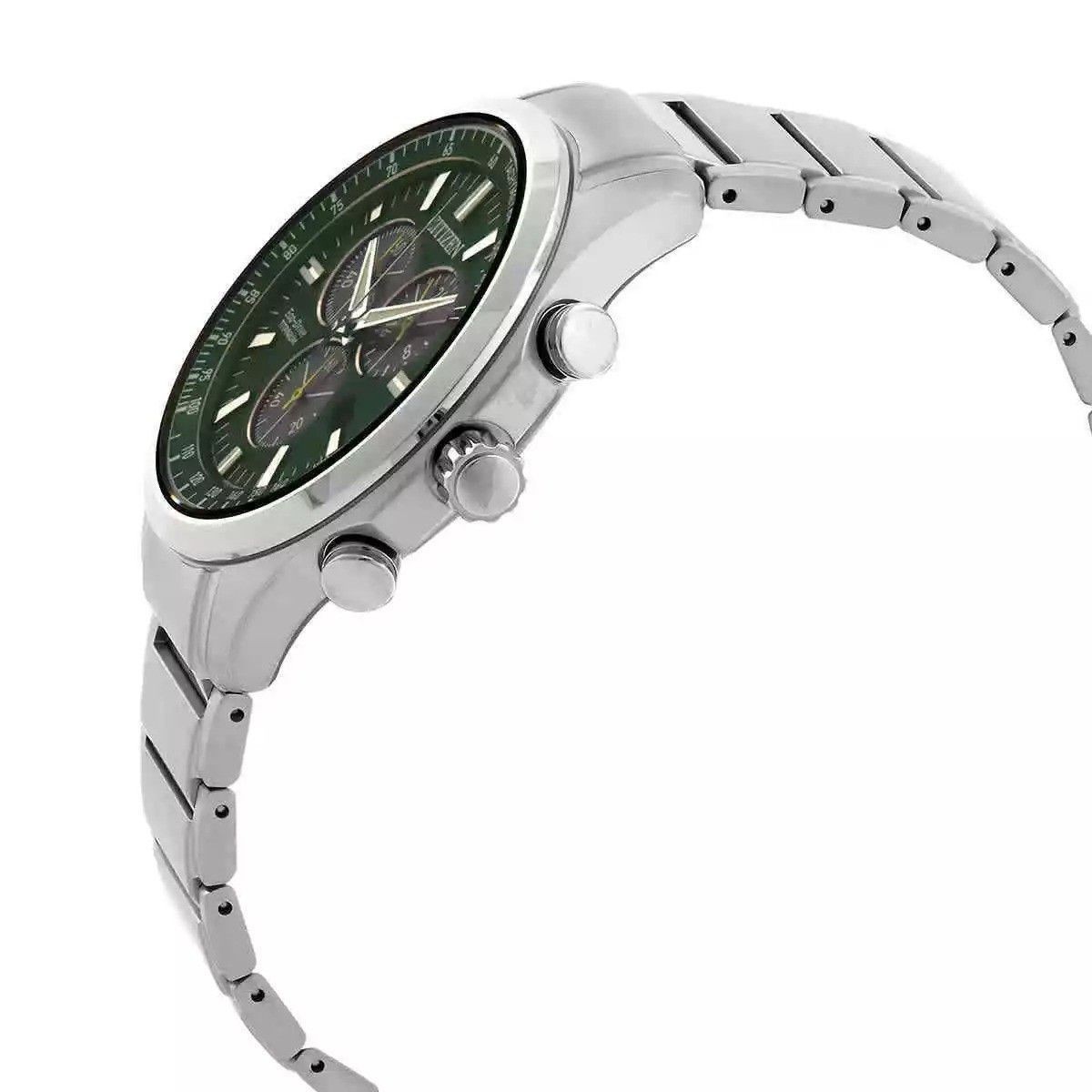 Citizen Eco-Drive Super Titanium Chronograph Green Dial AT2530-85X Men’s Watch