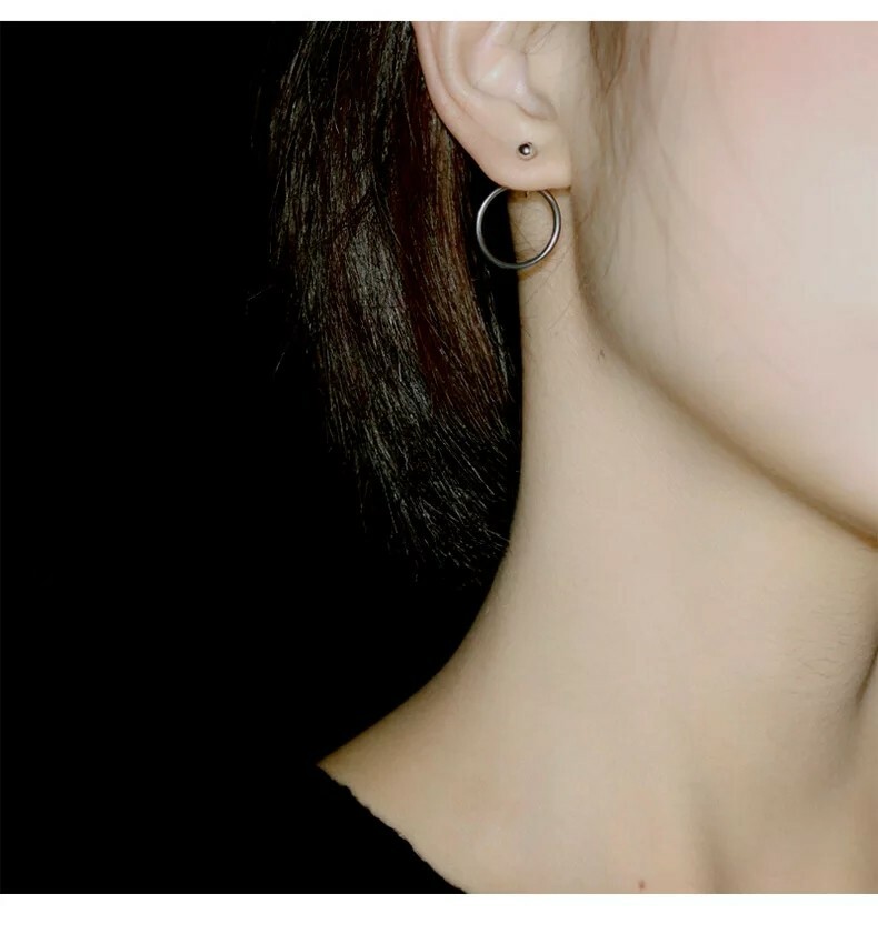 New Women’s Hoop Stud Earrings Alloy Bean Round Earring Hanging Small Ring Stud