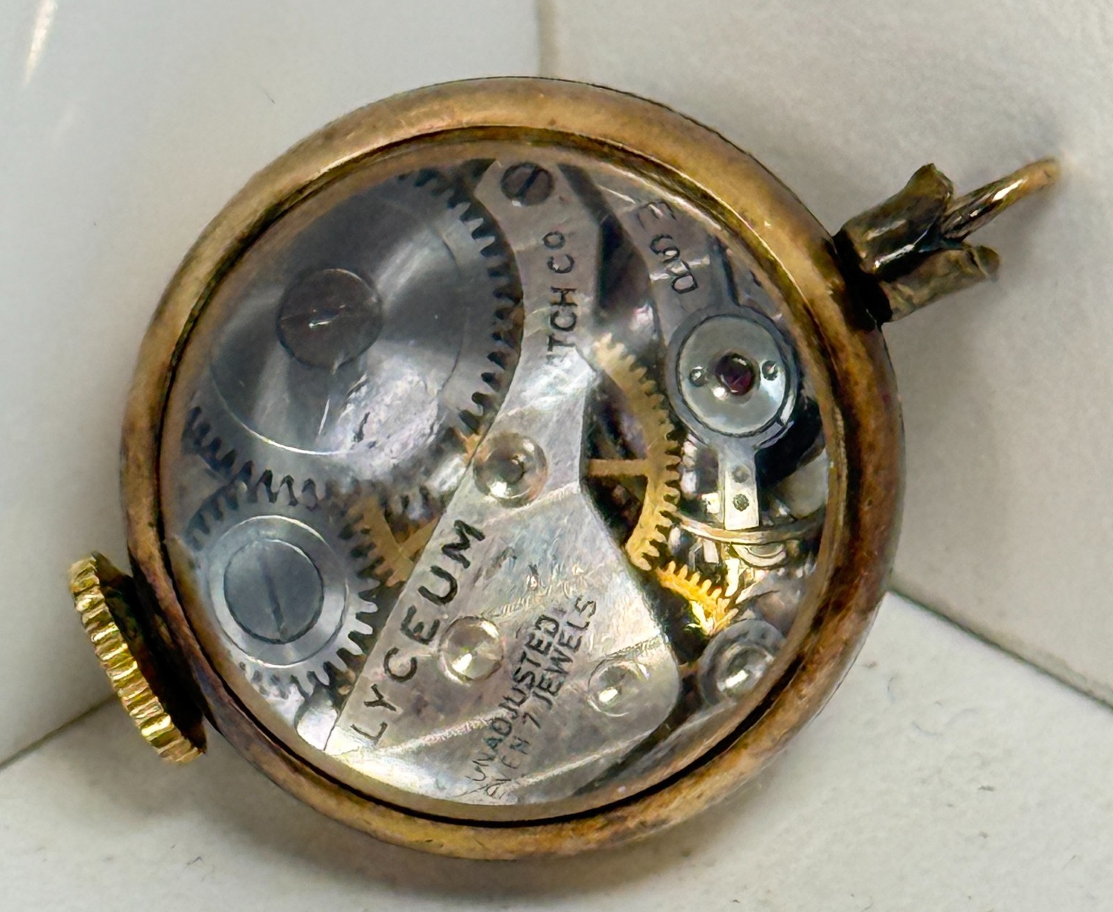 Vintage Lyceum Swiss 7 Jewel Mechanical Ball Orb Pendant Watch Exhibition Runs