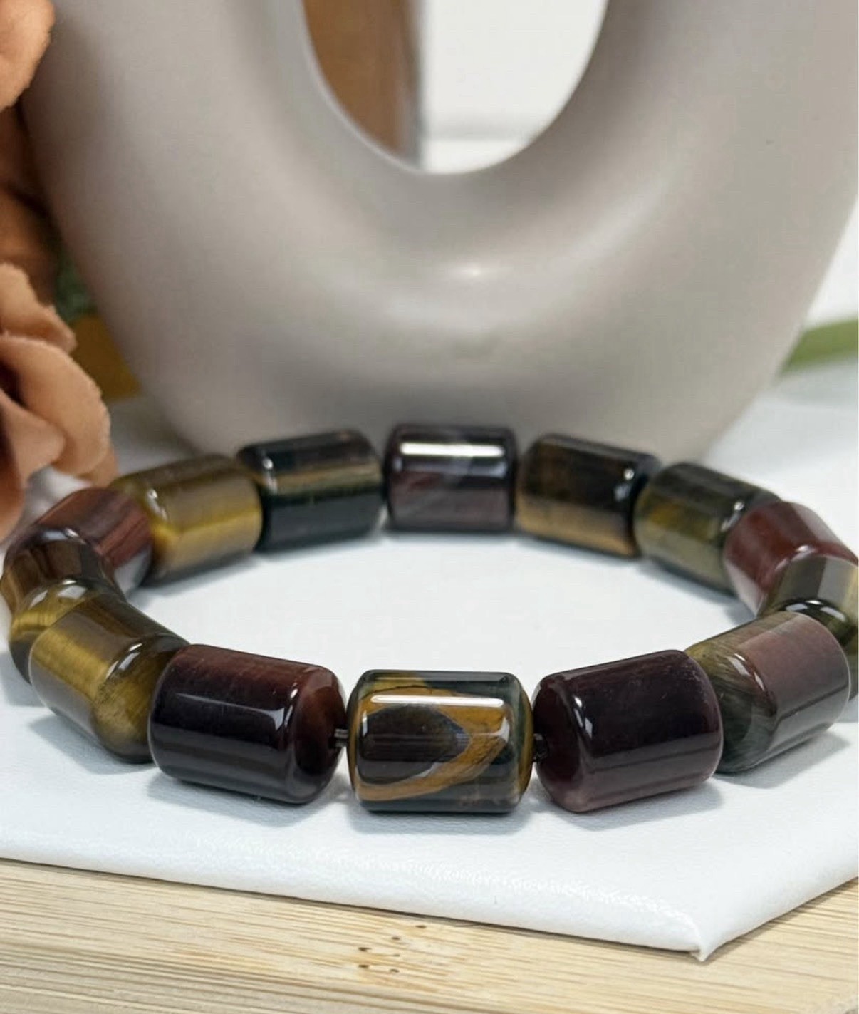 Dream Tiger Eye Multi Color Bead Bracelet 10.3MM Item A