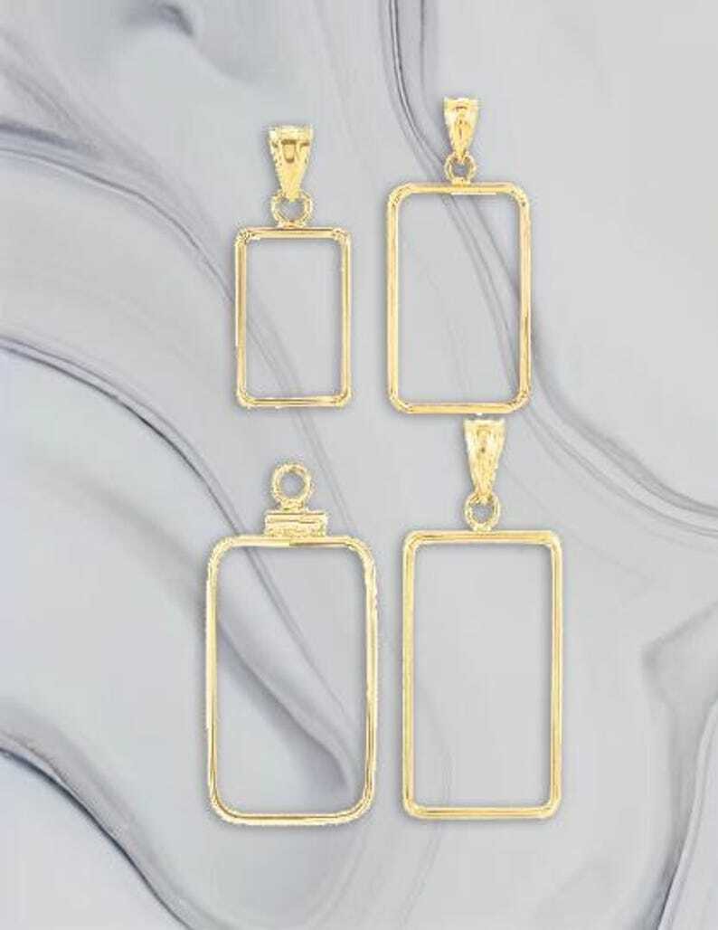 Gold Bar Pendant Frame Bezel for Swiss Credit Pamp Suisse 1-20 grams