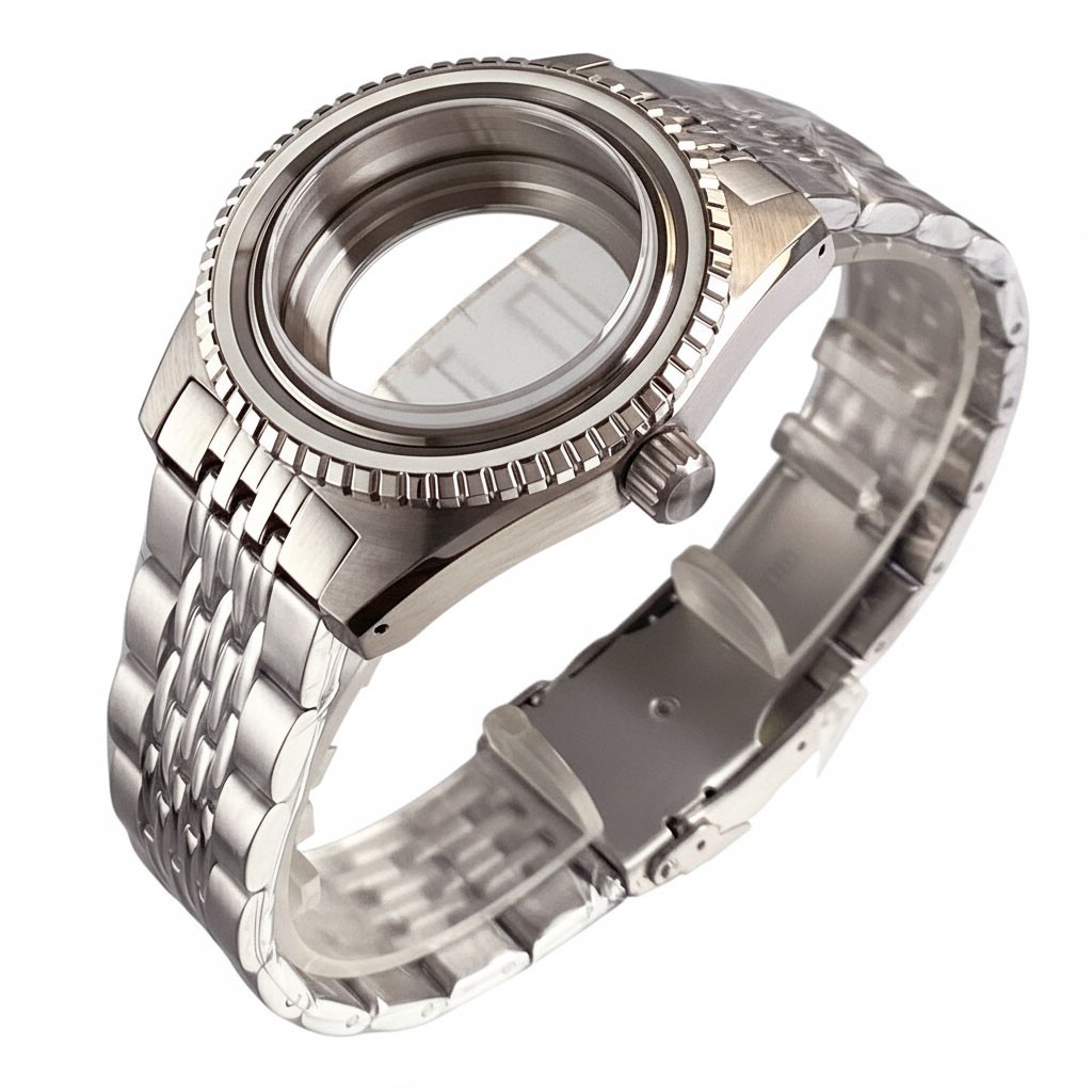 20ATM Steel 40mm Sapphire Watch Case Aluminium Bezel Fit NH35 ETA2824 Movement