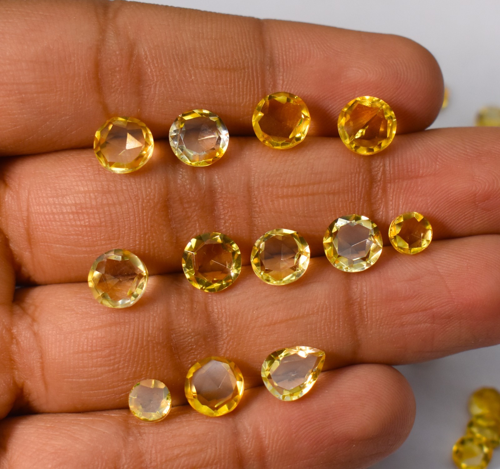 Natural Citrine Almonds Shape Checker Briolette Cut Loose Gemstone 10X10X5 mm
