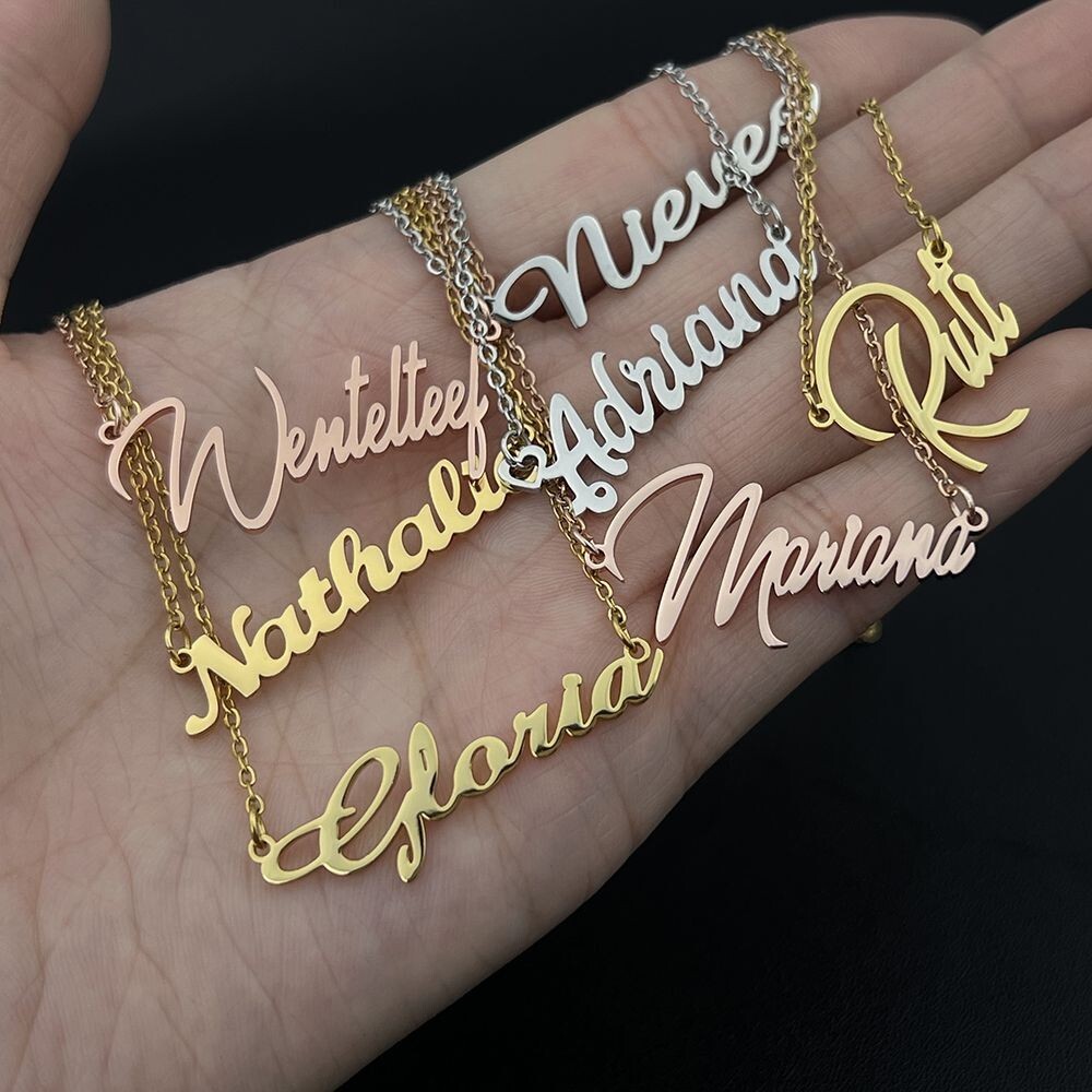 Customized Name Necklace Pendant Personalized Stainless Steel Necklace Gift