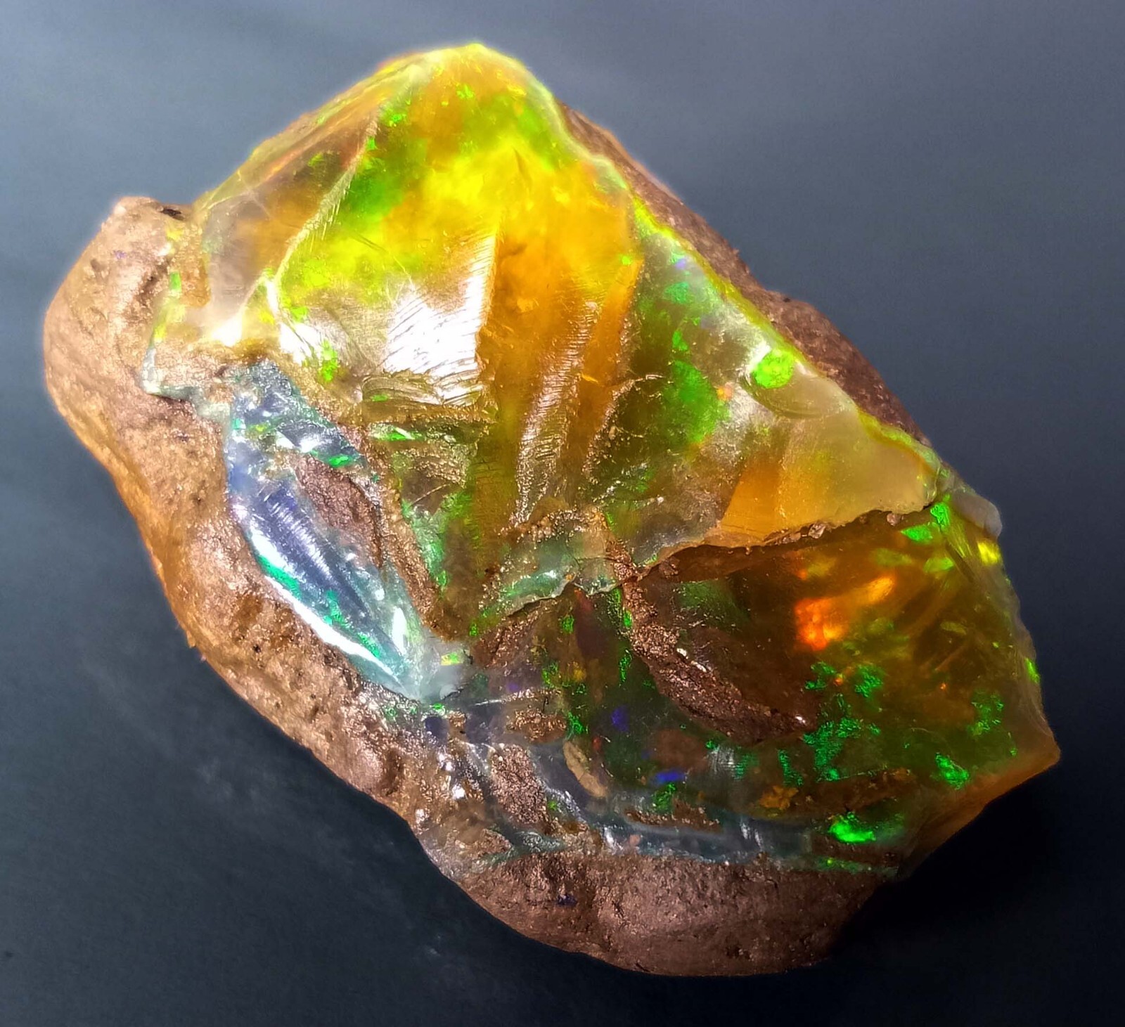 Raw Fire Opal Natural Rough EGL Certified Ethiopian Opal 66-67 Ct Gemstone KH400