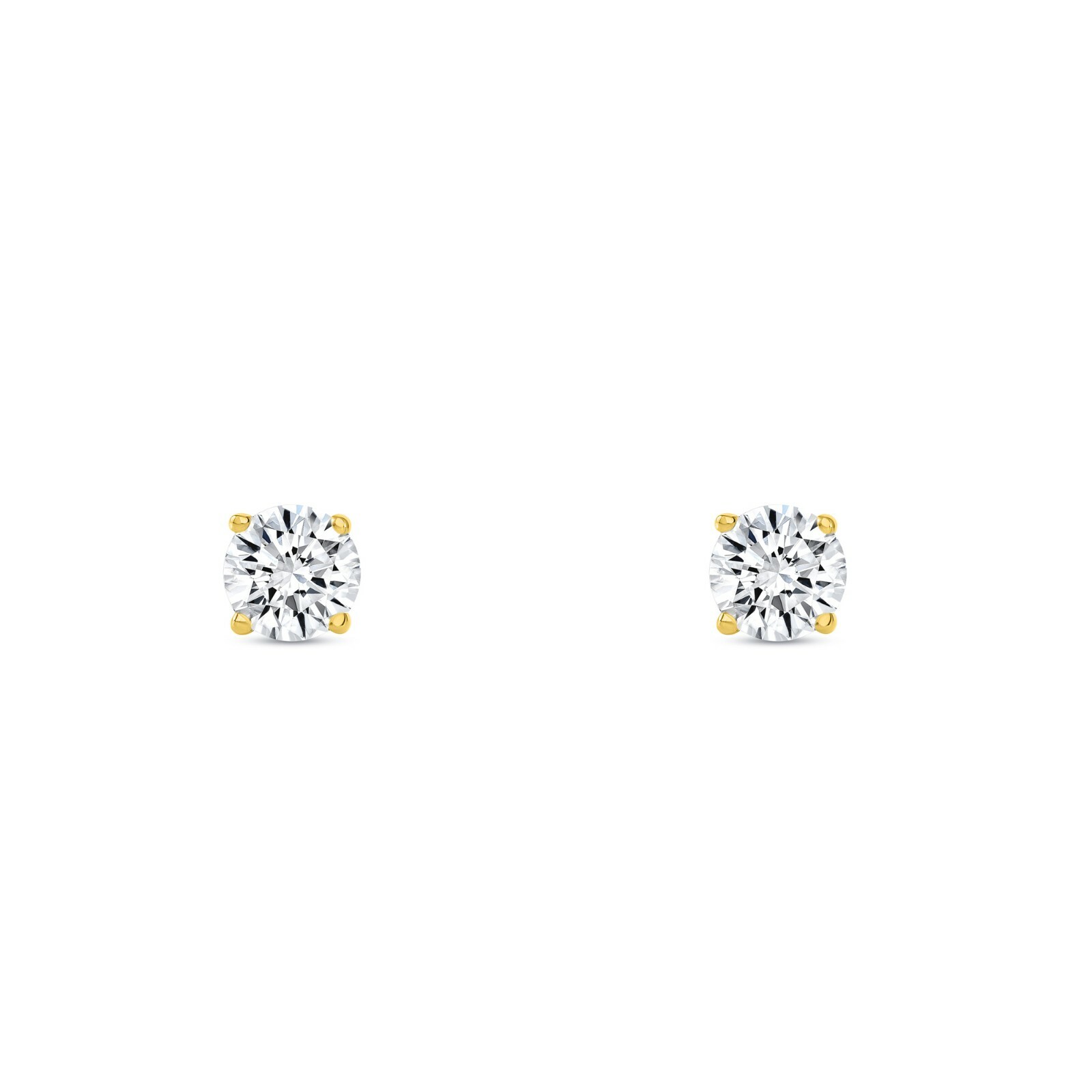3/4 Ct Round LabCreated Grown Diamond Earrings 14K Yellow Gold F/VVS Basket Push