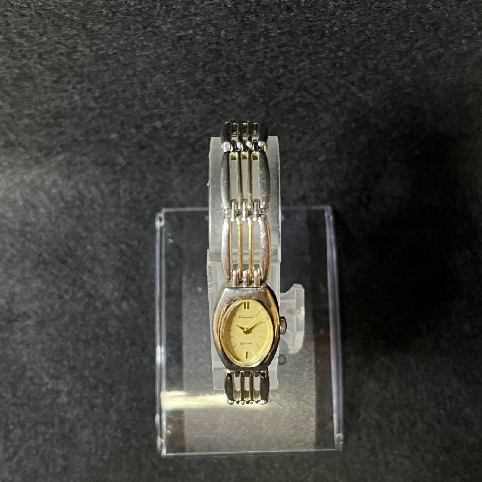 Working Orient Pop QZ Oval Gold Dial Women’s Watch J90122X 30 B2