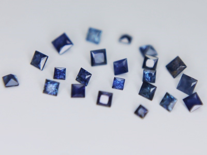 1x Ceylon Blue Sapphire Square Princess 2x2mm VS Natural Gemstone 1.2mm to 2.5mm
