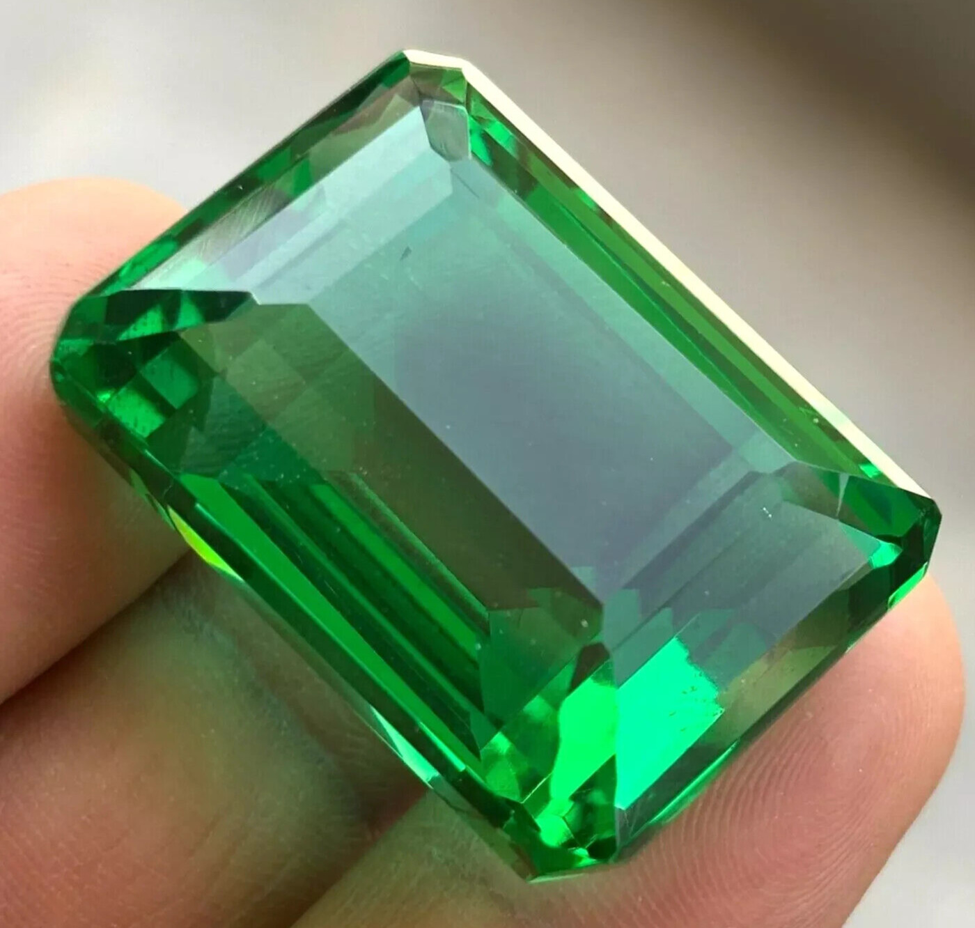 AAA+ Natural Green Emerald Colombia 7.40 Ct. Emerald Cut Loose Gemstone Gift