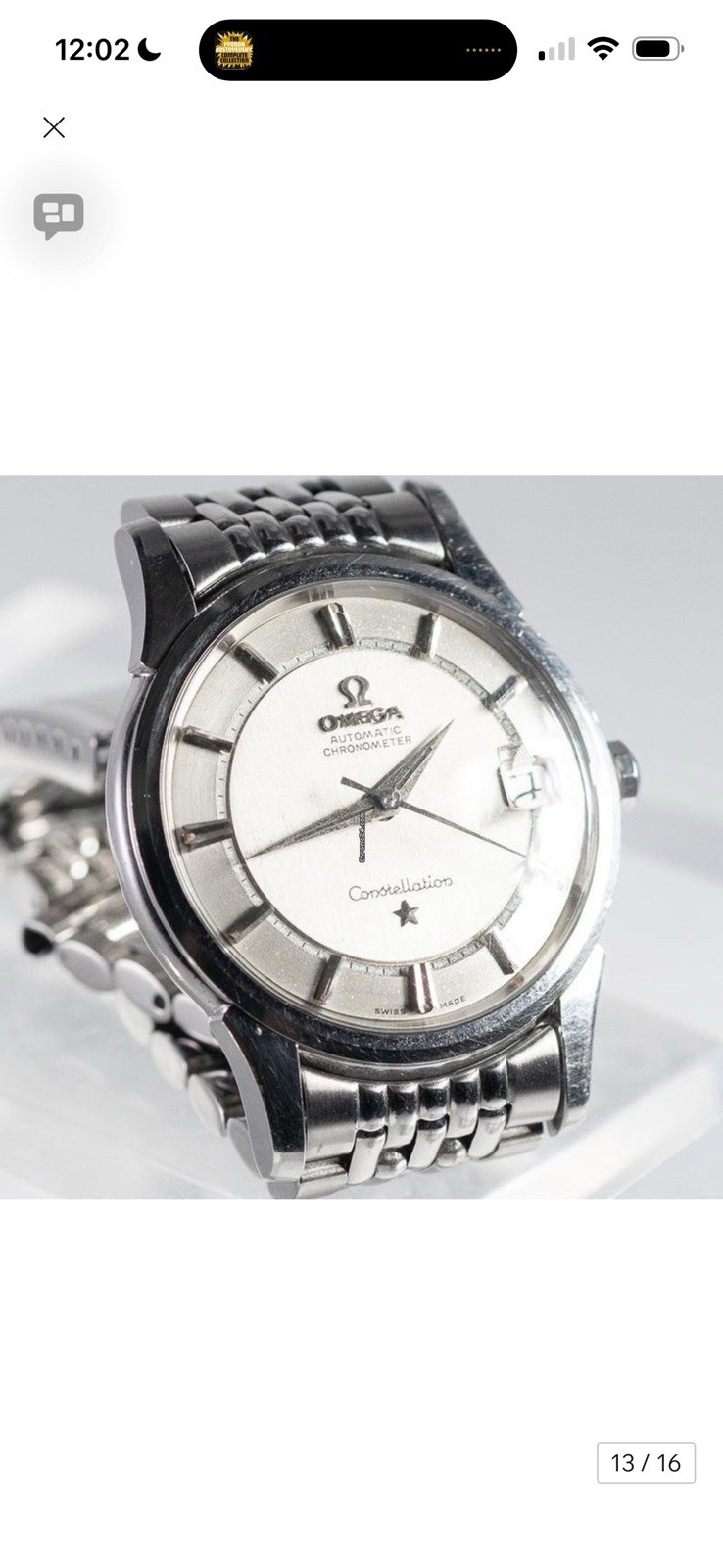 Omega Constellation RARE “Railroad Minute Track” Dial, 1959 Reference 14393