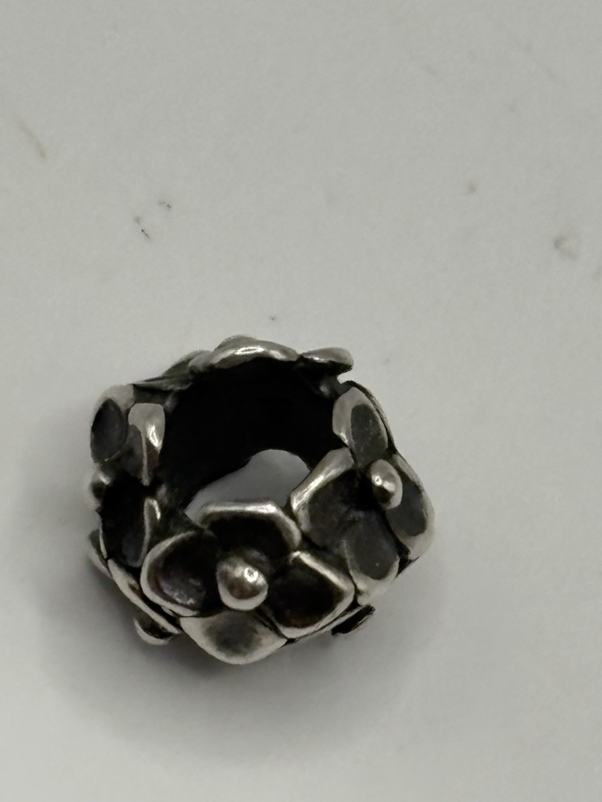 Authentic Trollbeads, Retired Hydrangea Sterling Silver Bead