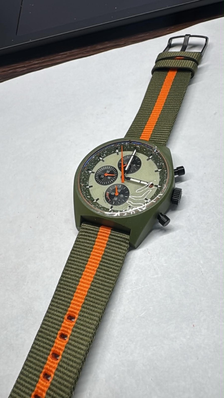 NEW Mens 44mm D17-05 B2406 Detomaso SOLAR Chrono RESIN watch (A40)