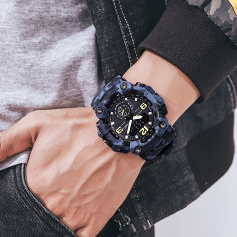 SKMEI Men Watch Shockproof Wristwatch Military Army Green Sport Digital Watches