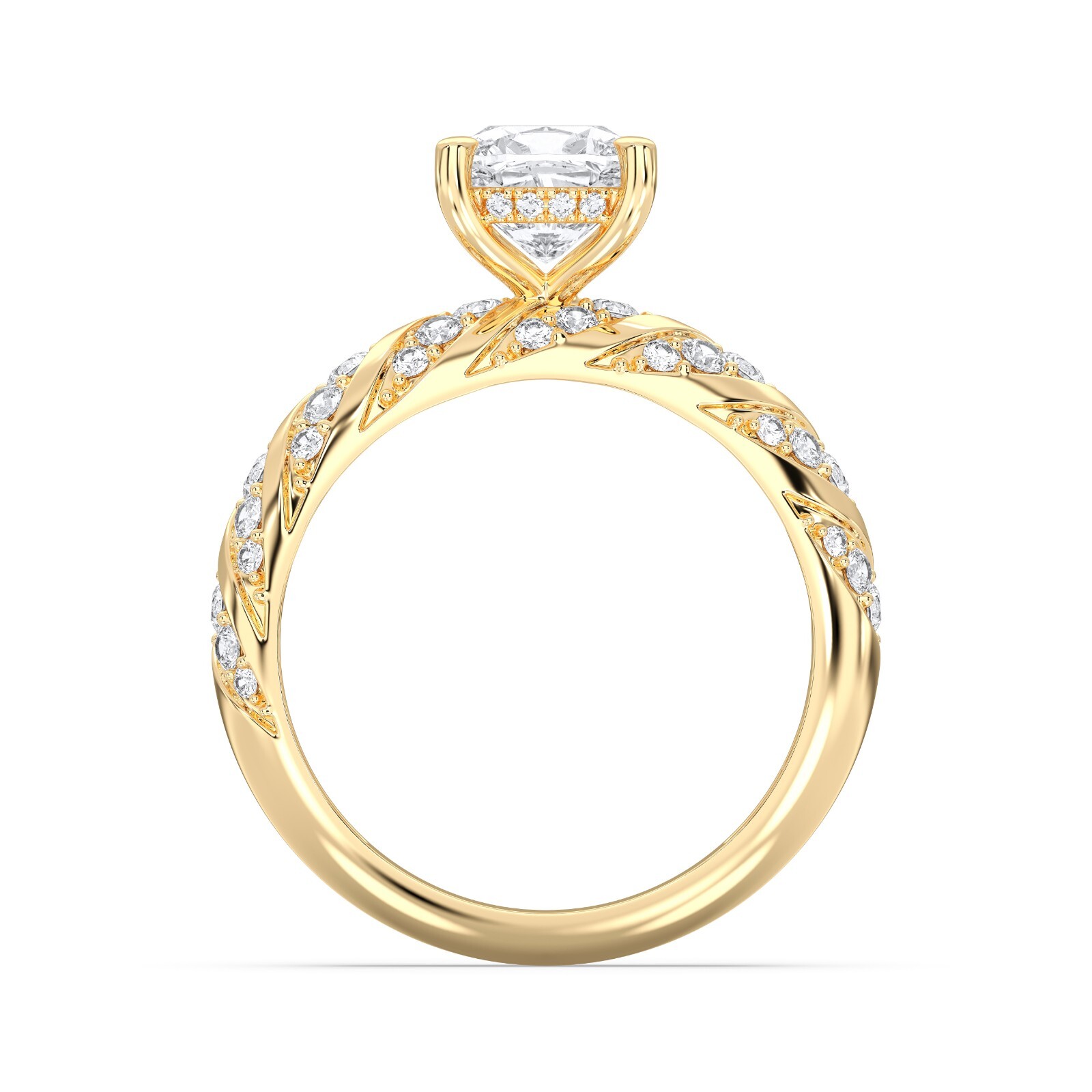 2.60 Carat Cushion Moissanite Stone Luxuries Style Engagement Ring in Silver