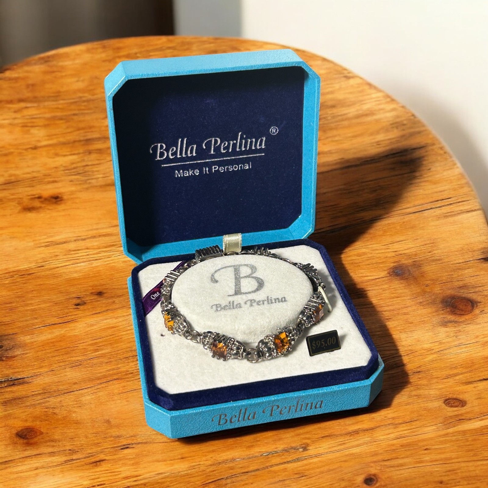 Bella Perlina Bracelet Orange Stones