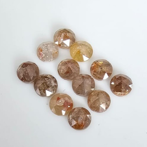 Reddish Round Rose Cut Natural Diamond 3mm to 4mm (12pcs) for Jewelry